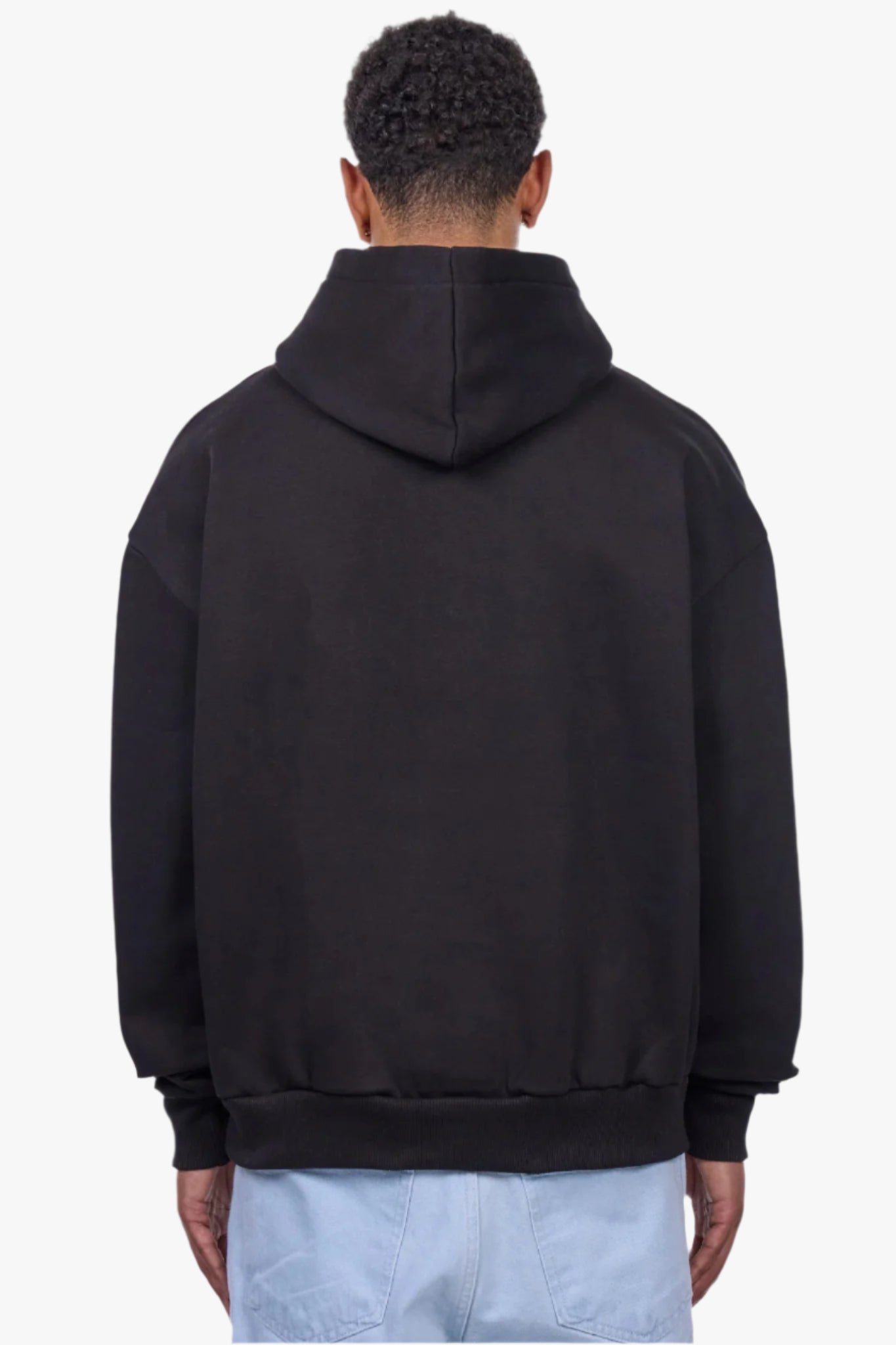 HEAVY OVERSIZE MIDDLE RUBBER PATCH HOODIE BLACK