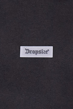 HEAVY OVERSIZE MIDDLE RUBBER PATCH HOODIE BLACK