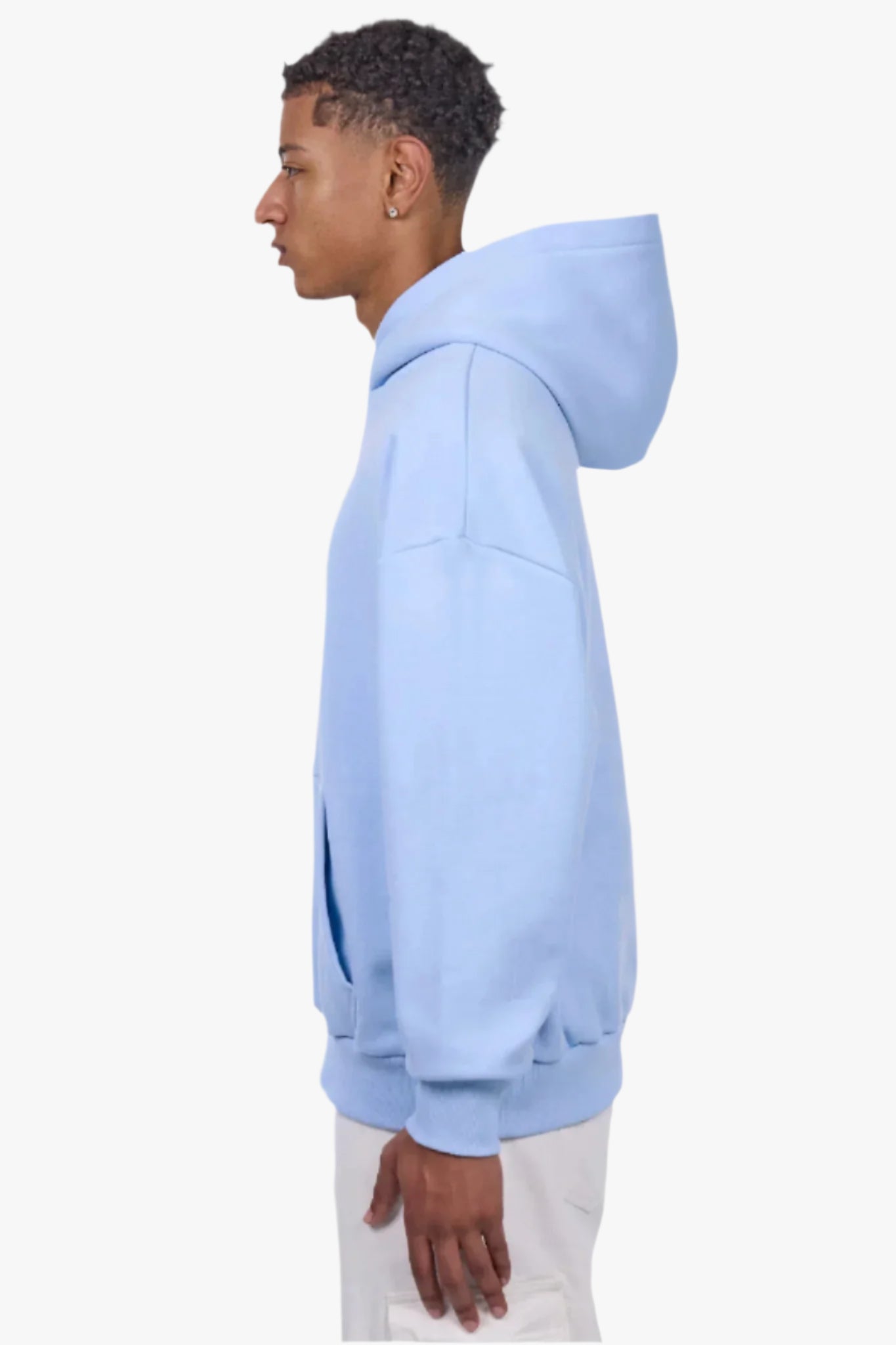 HEAVY OVERSIZE MIDDLE RUBBER PATCH HOODIE BABY BLUE