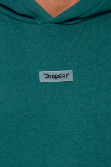 HEAVY OVERSIZE MIDDLE RUBBER PATCH HOODIE GREEN