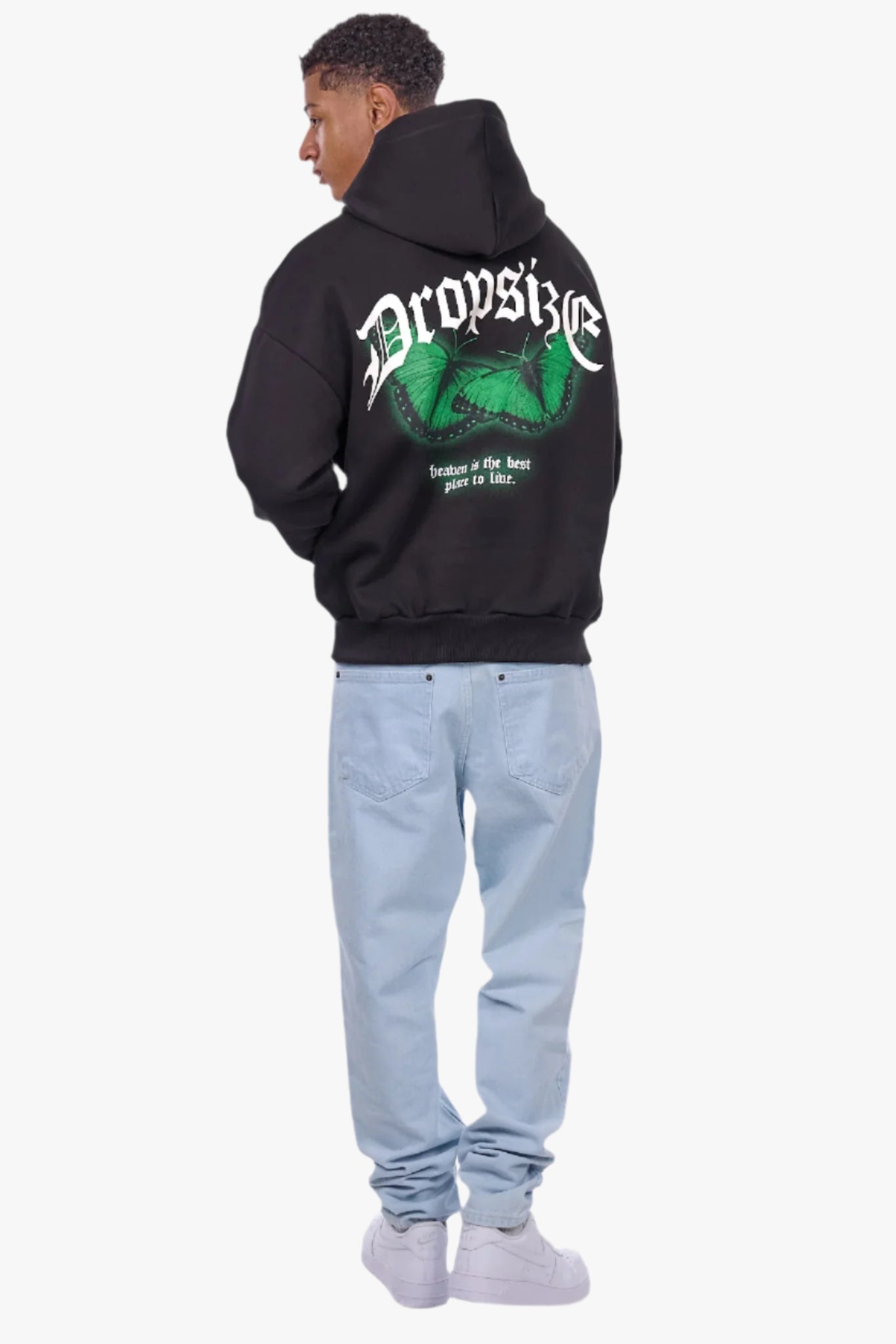 HEAVY OVERSIZE BEST PLACE TO LIVE HOODIE BLACK/PINE