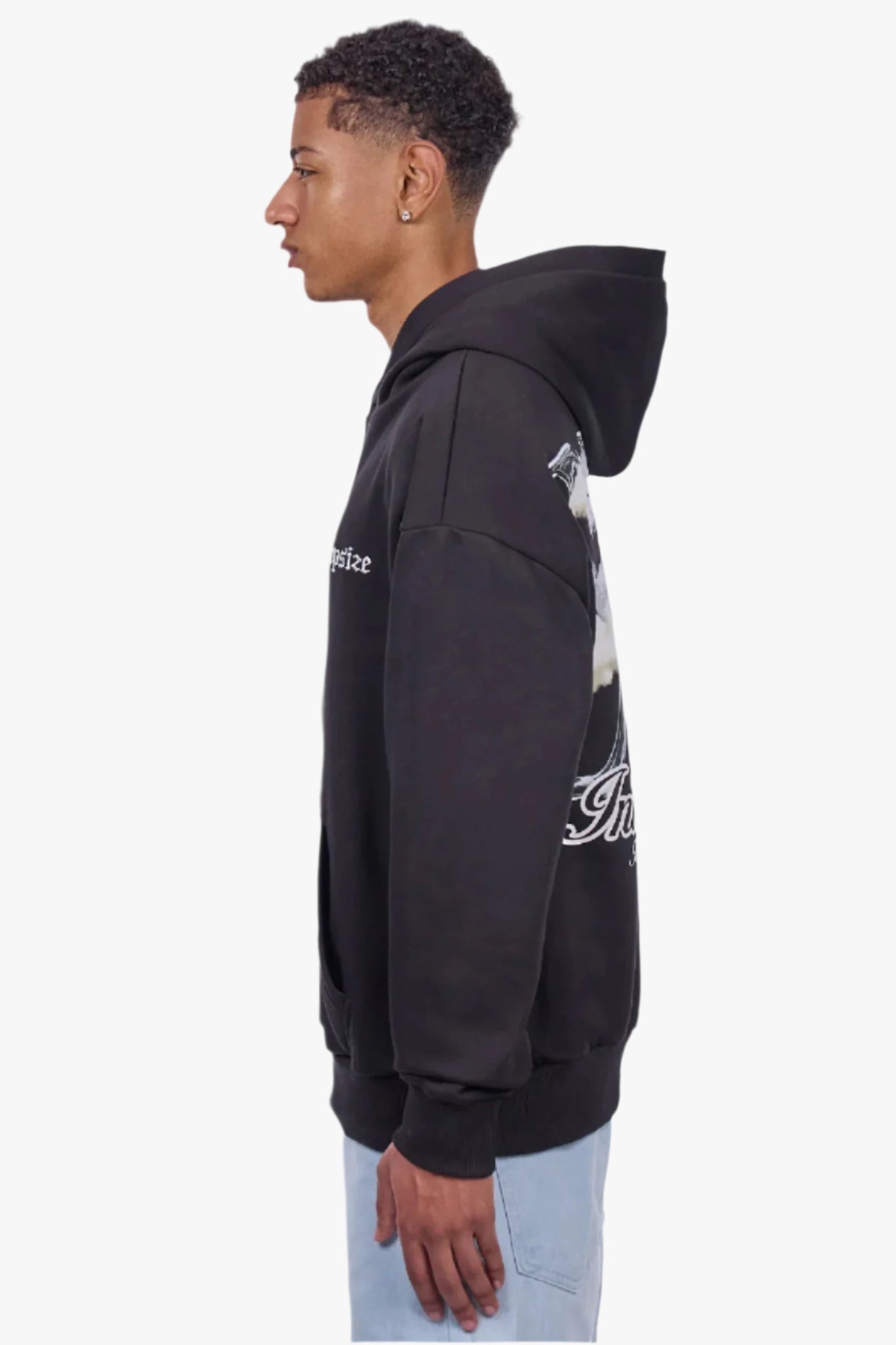 HEAVY OVERSIZE PEGASUS HOODIE BLACK