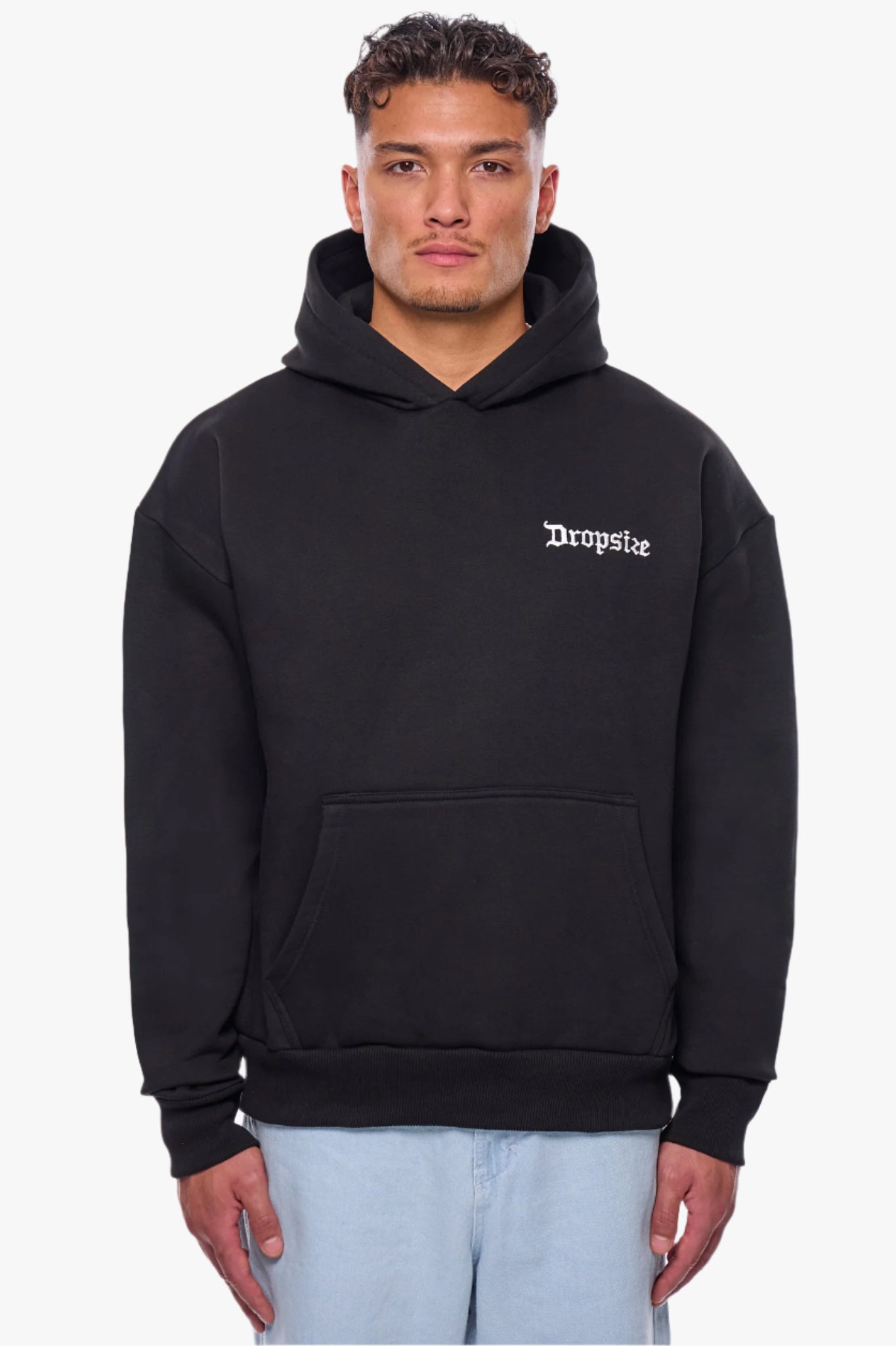 HEAVY OVERSIZE CREW ONLY HOODIE BLACK