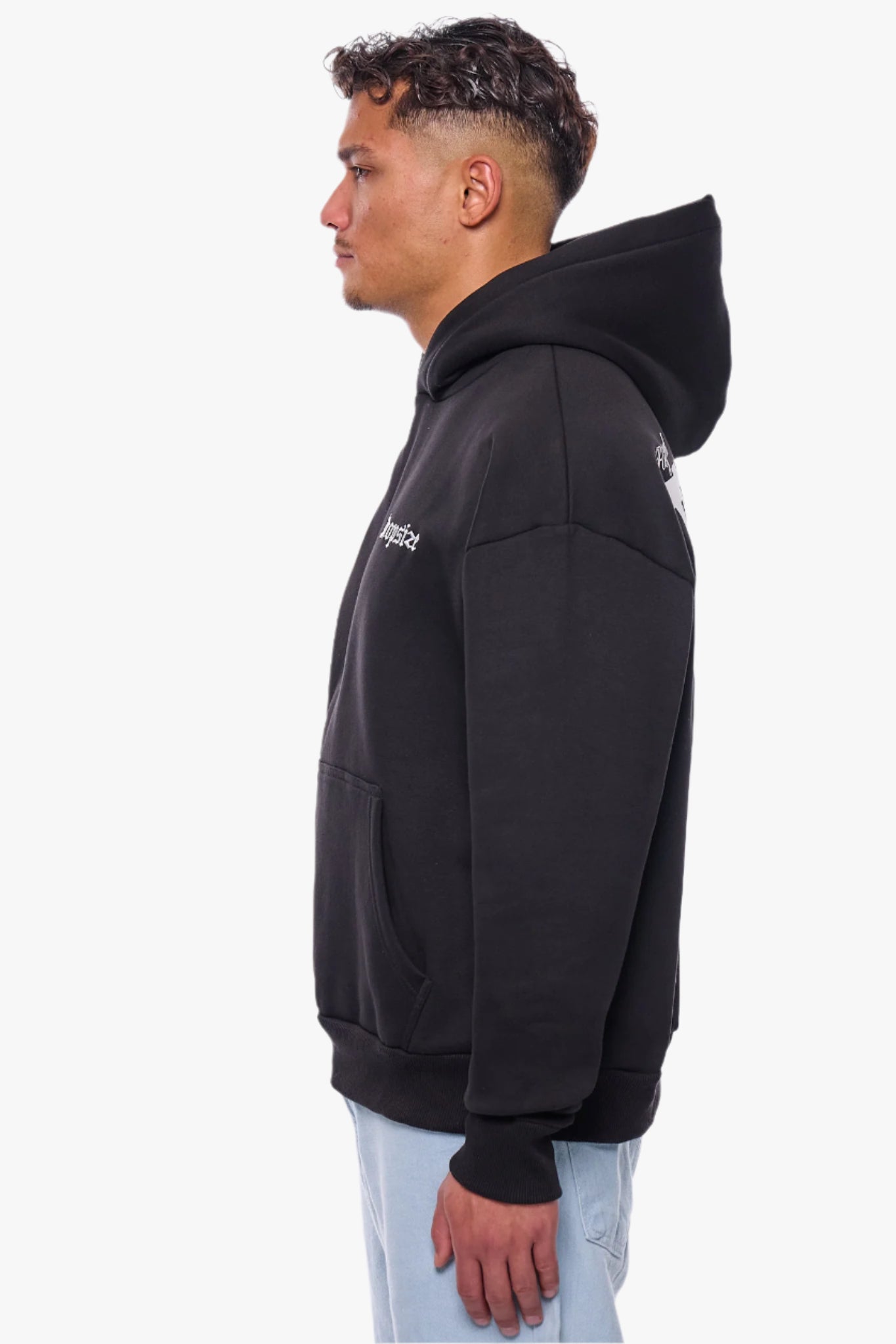 HEAVY OVERSIZE CREW ONLY HOODIE BLACK