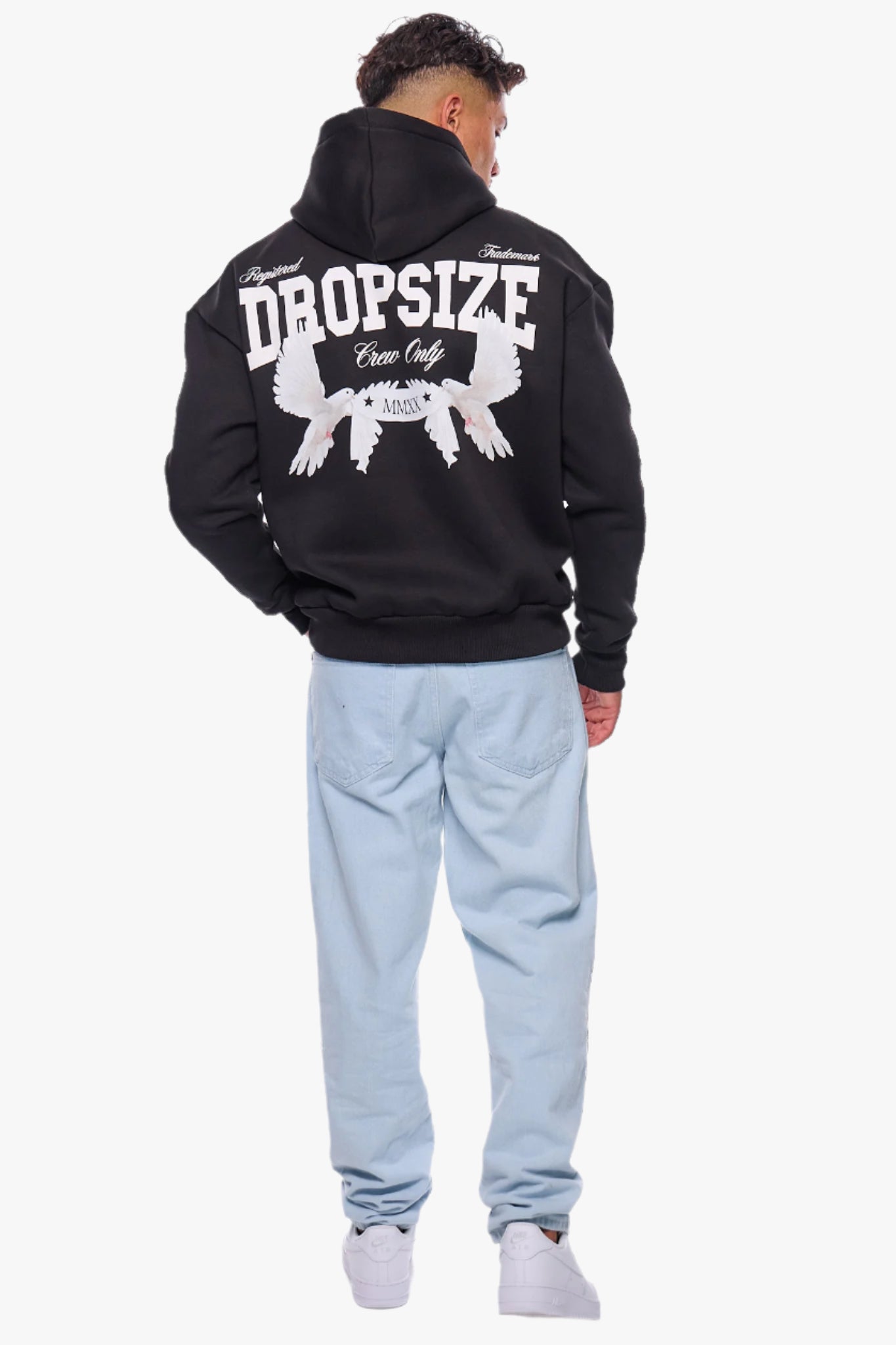 HEAVY OVERSIZE CREW ONLY HOODIE BLACK