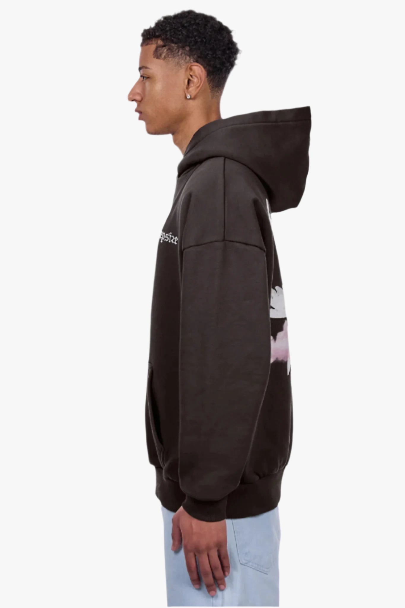 HEAVY OVERSIZE DOVE CLOUDS HOODIE WASHED BLACK