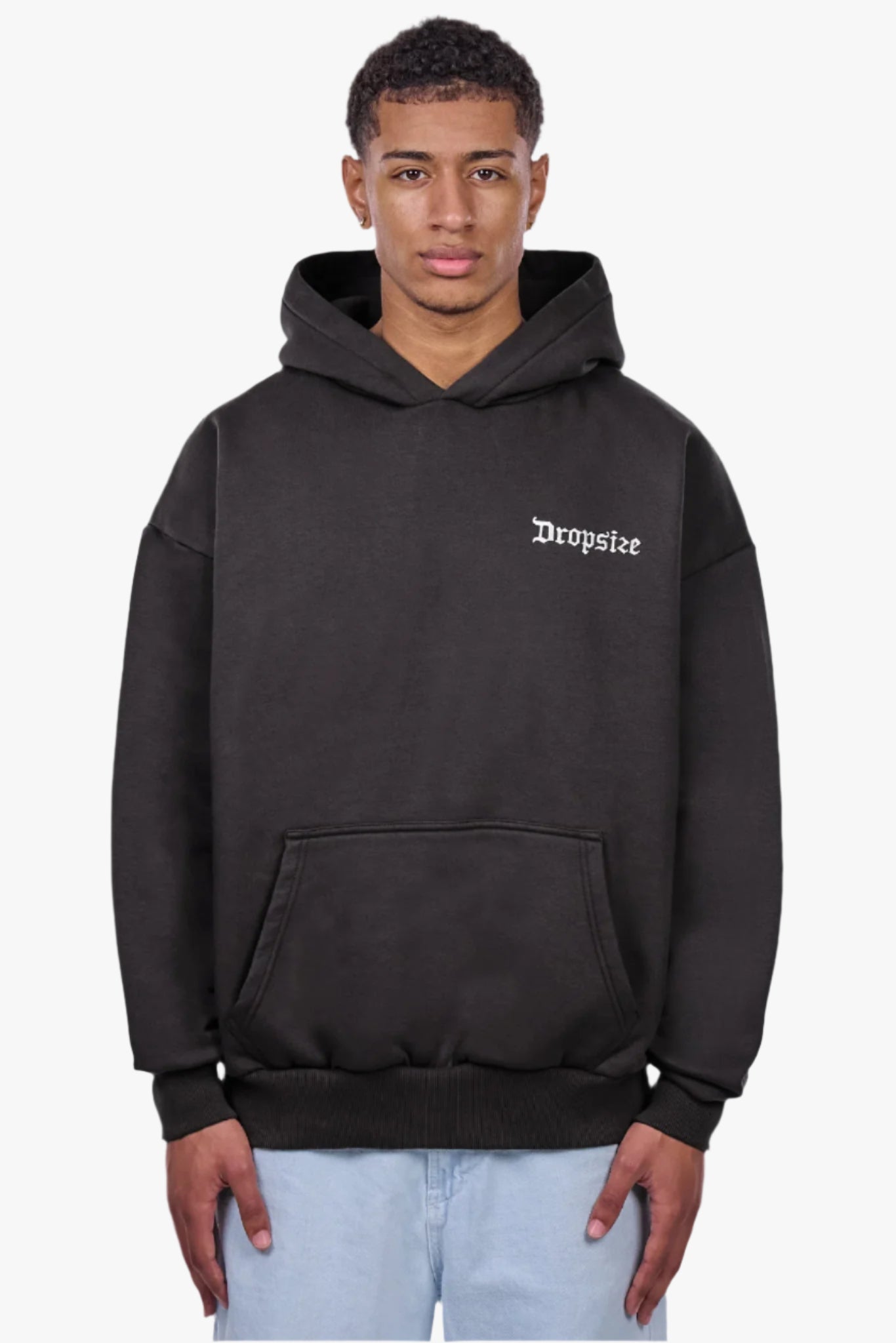 HEAVY OVERSIZE DOVE CLOUDS HOODIE WASHED BLACK