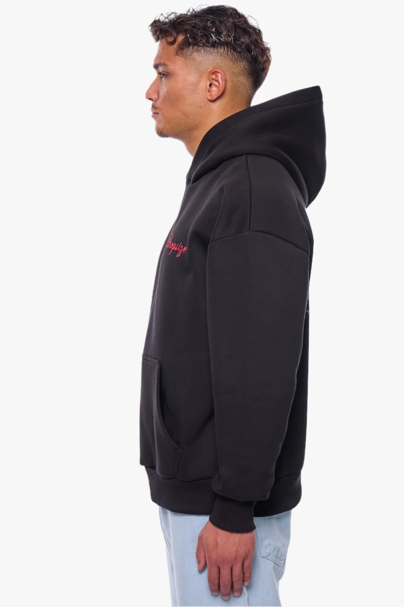 HEAVY OVERSIZE HEAVEN ROSES HOODIE BLACK