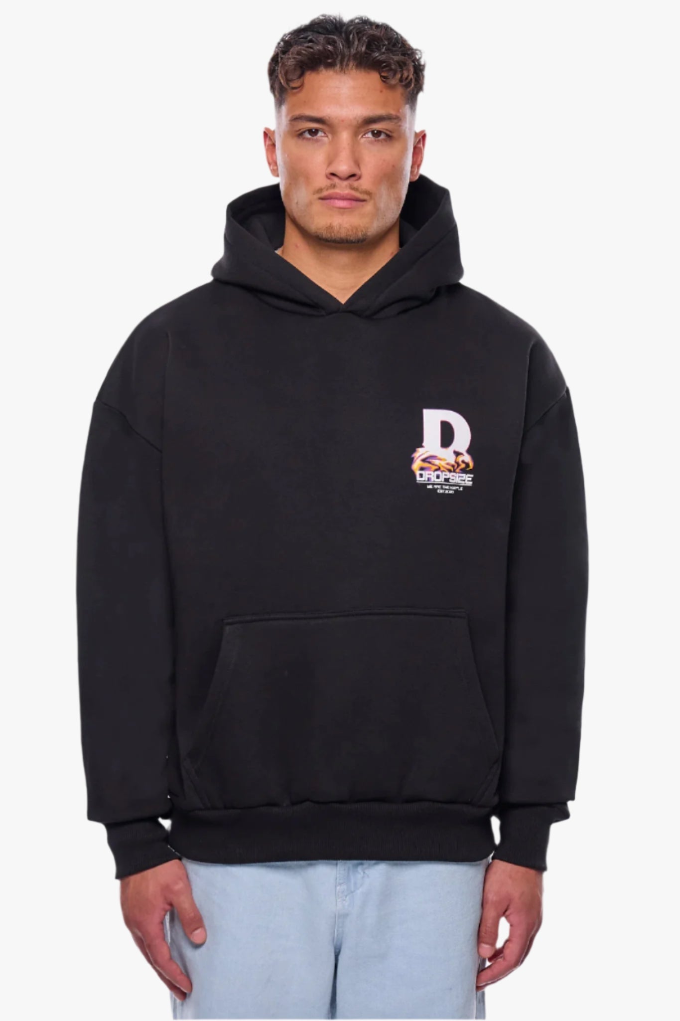 HEAVY OVERSIZE HUSTLE HOODIE BLACK