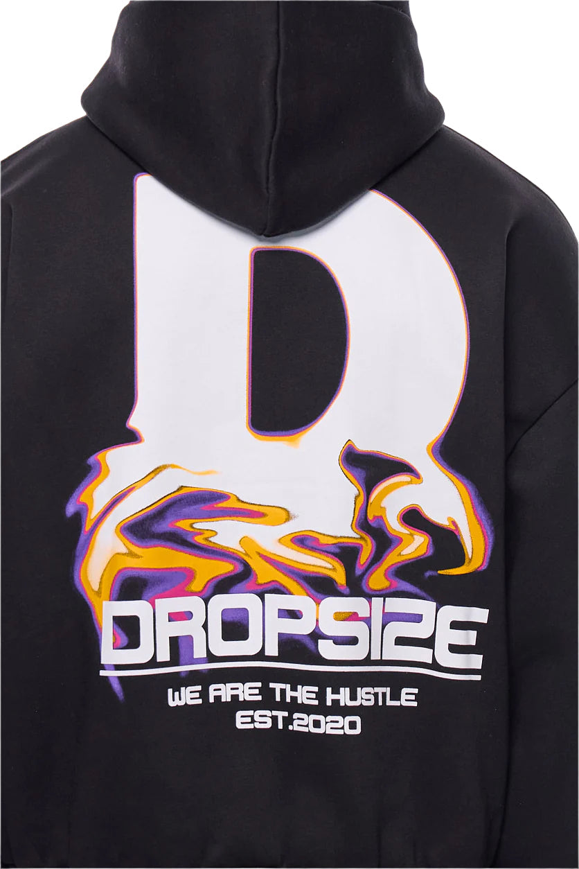 HEAVY OVERSIZE HUSTLE HOODIE BLACK