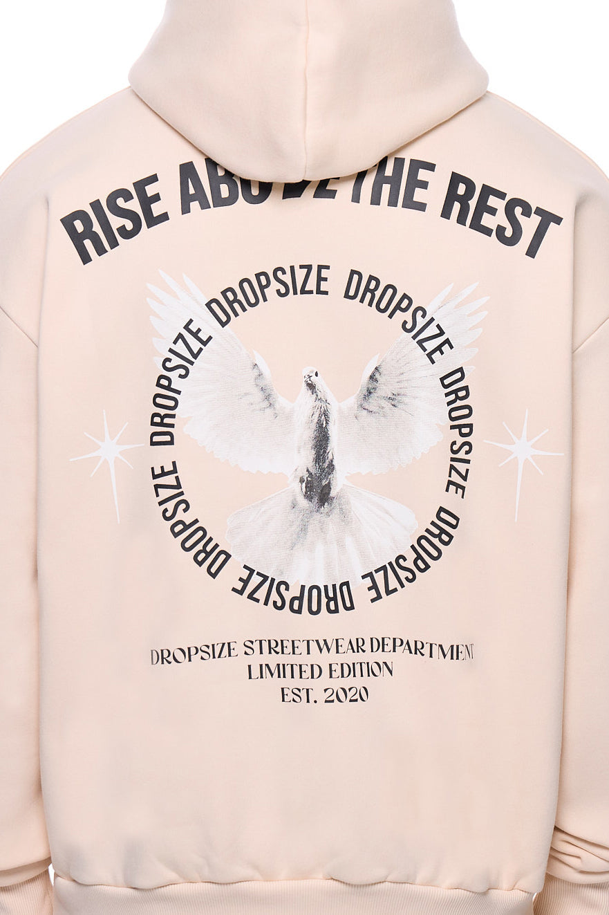 HEAVY OVERSIZE RISE ABOVE HOODIE COCONUT MILK