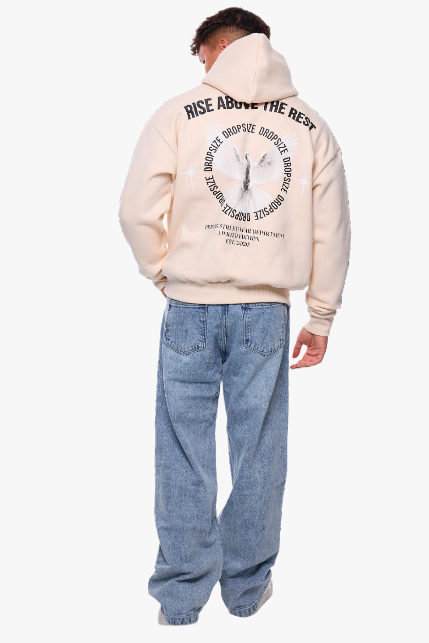 HEAVY OVERSIZE RISE ABOVE HOODIE COCONUT MILK