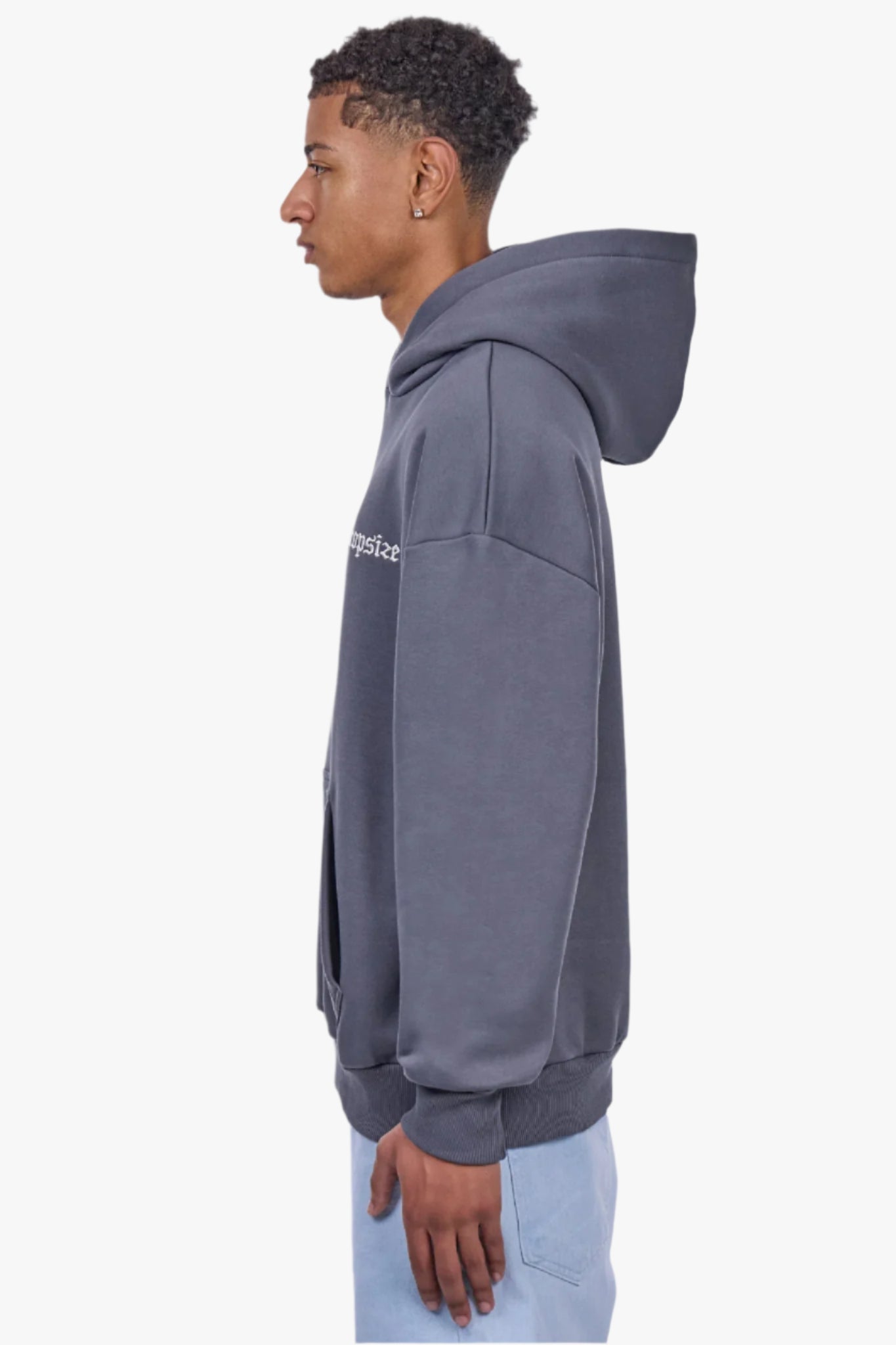 HEAVY OVERSIZE EMBO HOODIE IRON GREY