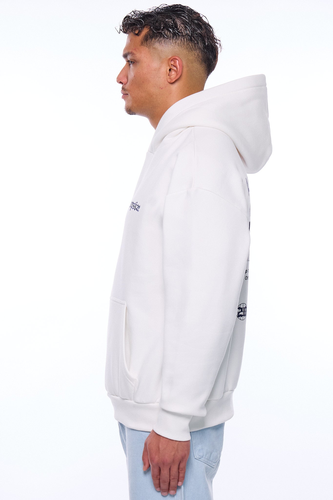 HEAVY OVERSIZE DAILY HUSTLE HOODIE CREAM WHITE
