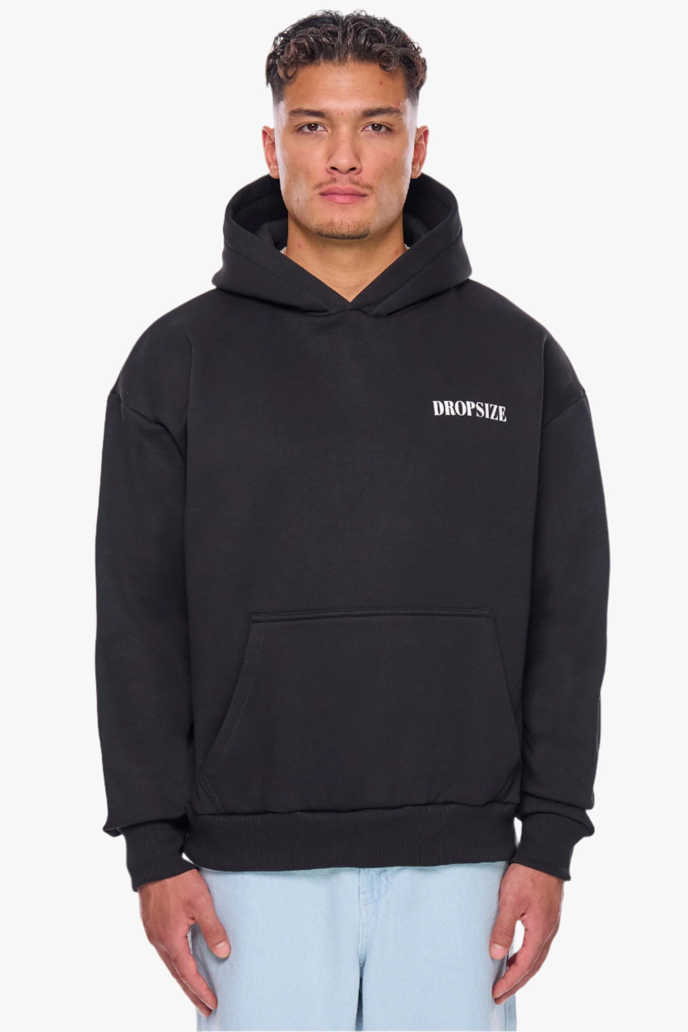 HEAVY OVERSIZE DOVES AND ROSES HOODIE BLACK