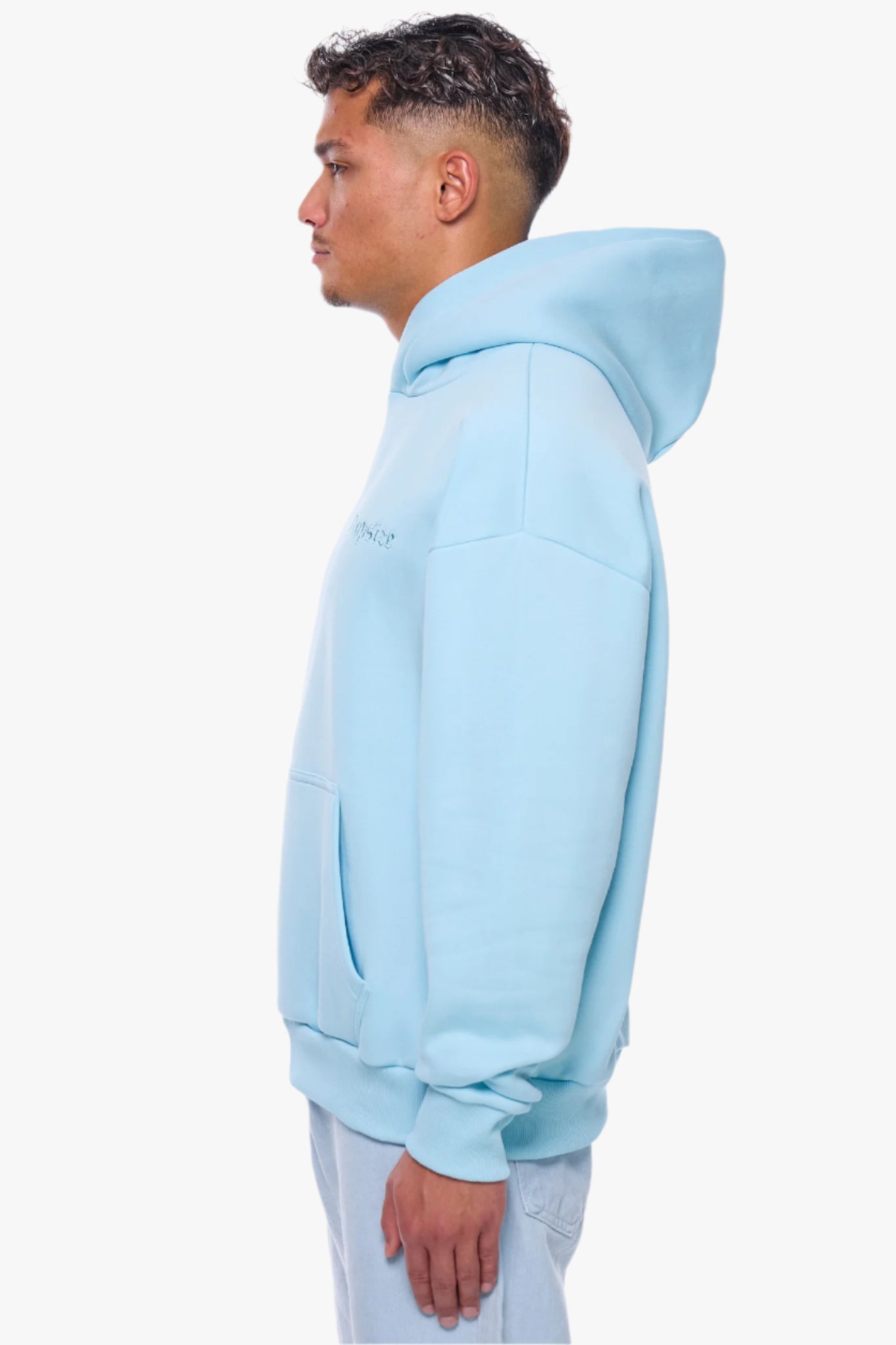 HEAVY OVERSIZE EMBO HOODIE BLUE GLOW
