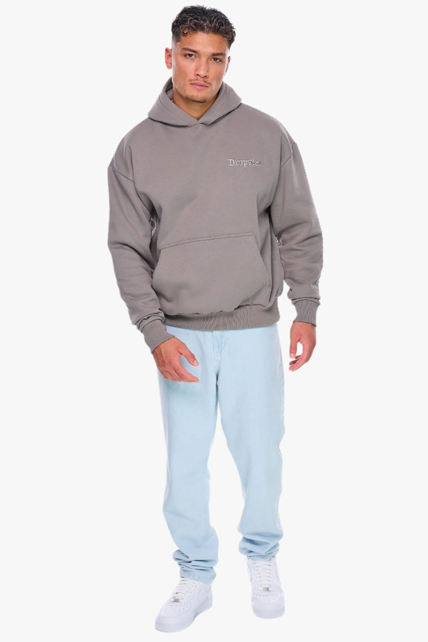 HEAVY OVERSIZE EMBO HOODIE DRIFTWOOD