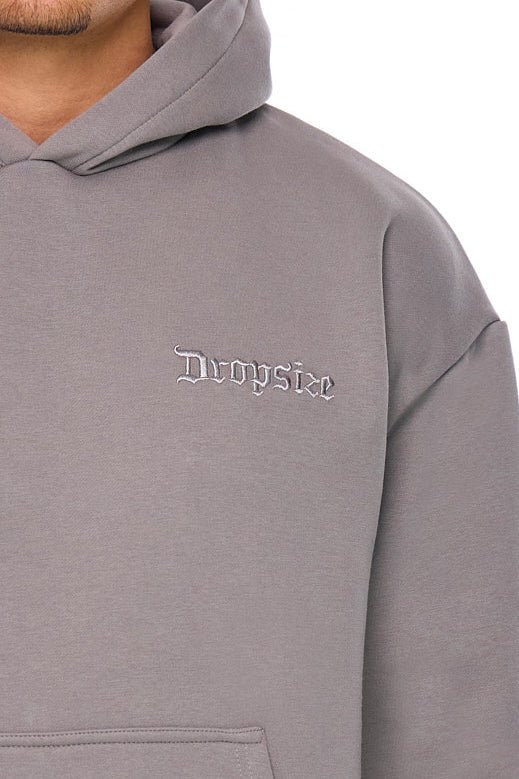 HEAVY OVERSIZE EMBO HOODIE DRIFTWOOD