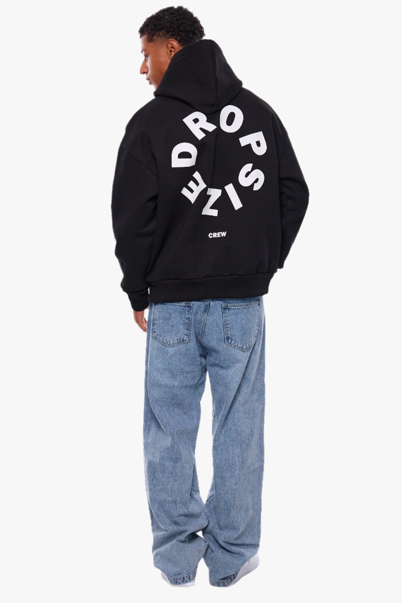 HEAVY OVERSIZE CIRCLE BLOCK HOODIE BLACK