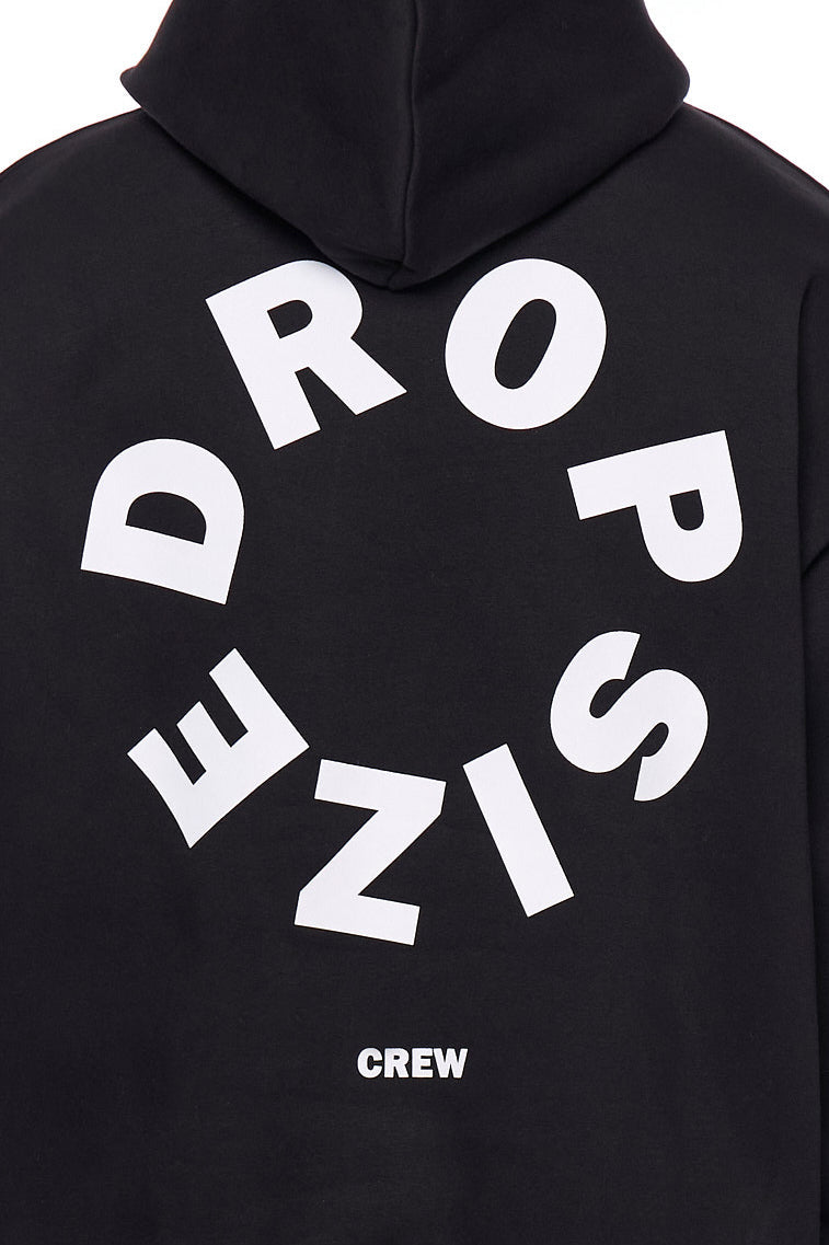 HEAVY OVERSIZE CIRCLE BLOCK HOODIE BLACK