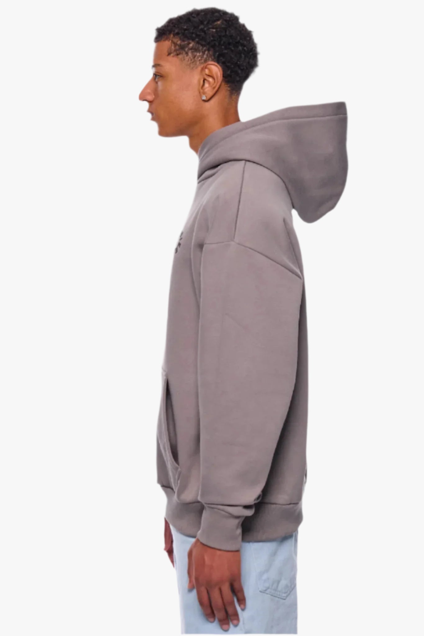 HEAVY OVERSIZE CIRCLE BLOCK HOODIE DRIFTWOOD
