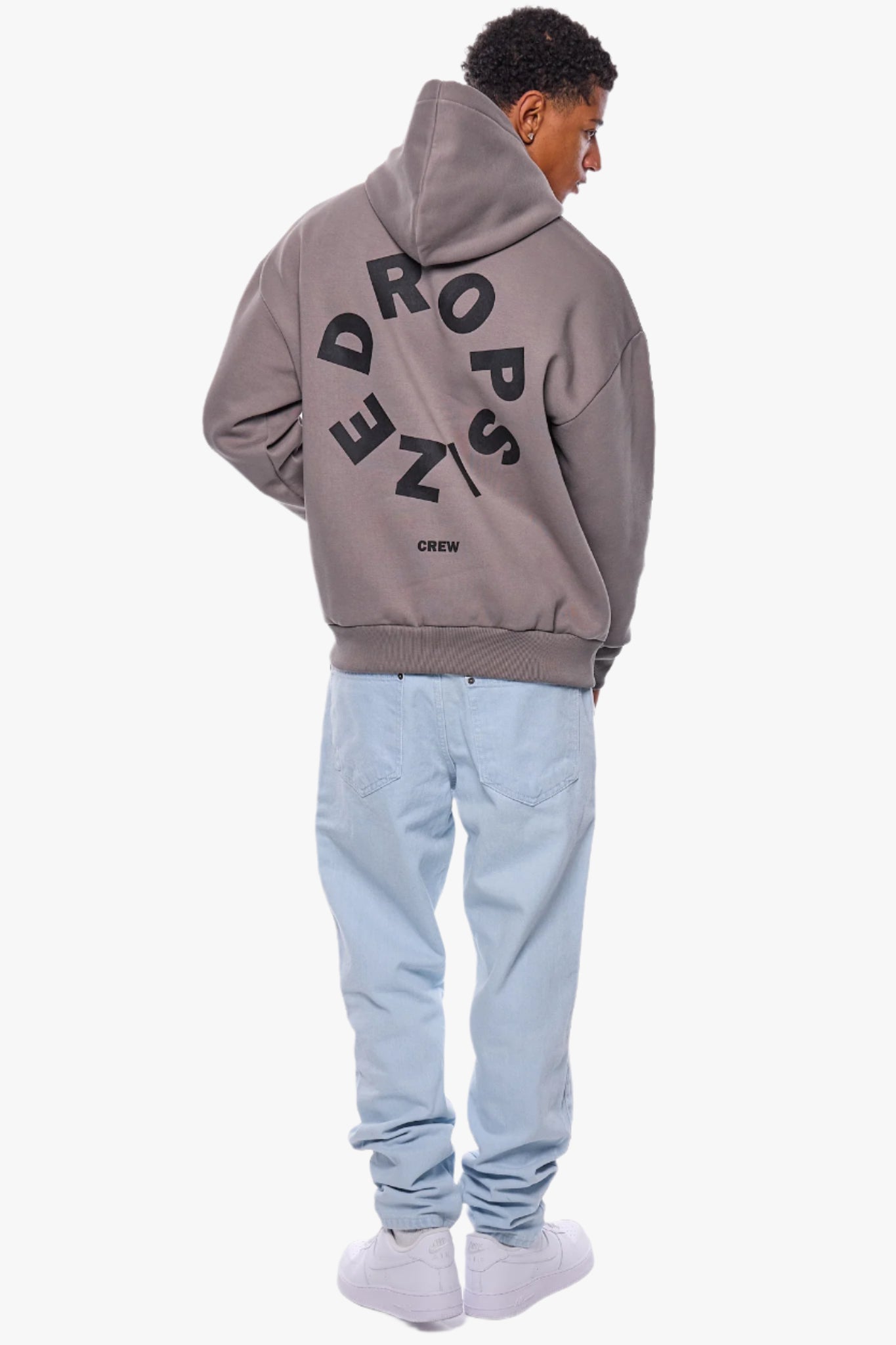 HEAVY OVERSIZE CIRCLE BLOCK HOODIE DRIFTWOOD