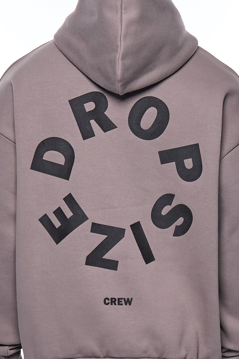 HEAVY OVERSIZE CIRCLE BLOCK HOODIE DRIFTWOOD