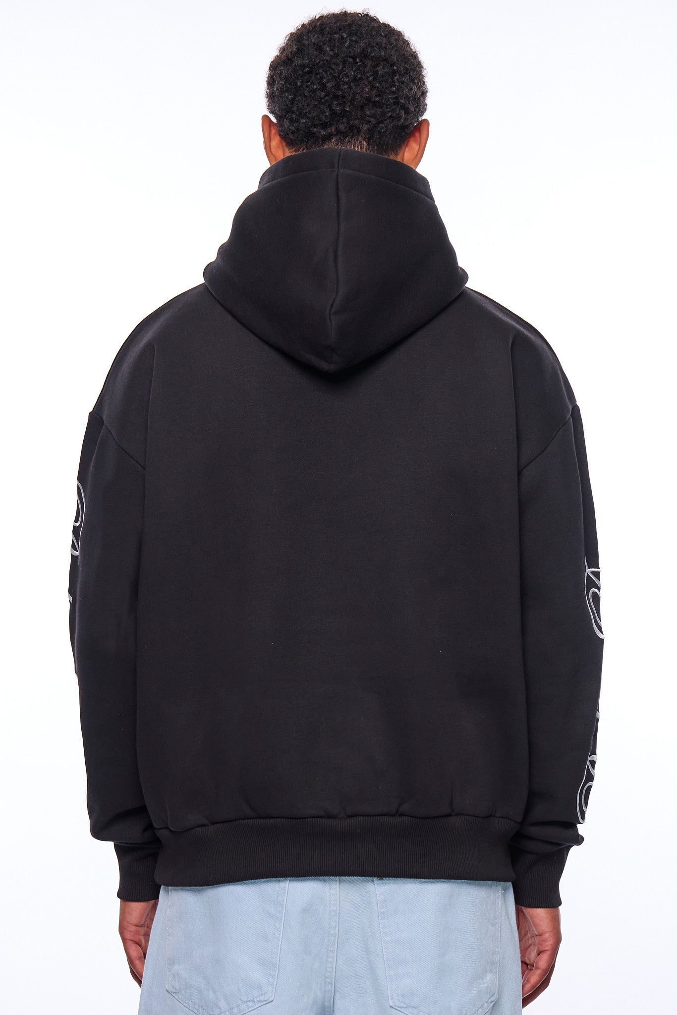 HEAVY OVERSIZE BROKEN DREAMS SLEEVE HOODIE BLACK