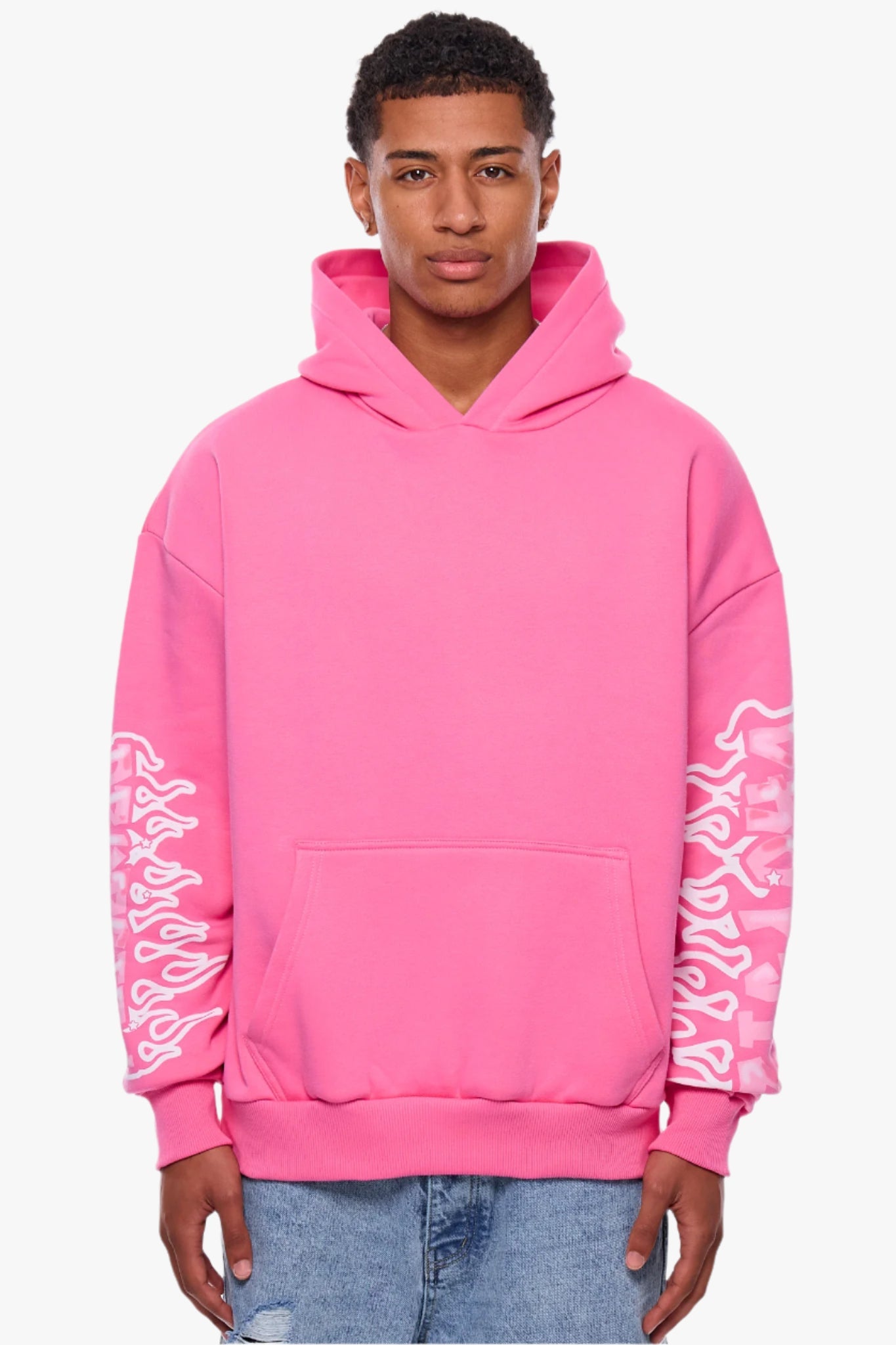 HEAVY OVERSIZE LOUD CLIQUE  HOODIE PINK