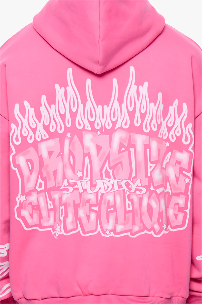 HEAVY OVERSIZE LOUD CLIQUE  HOODIE PINK