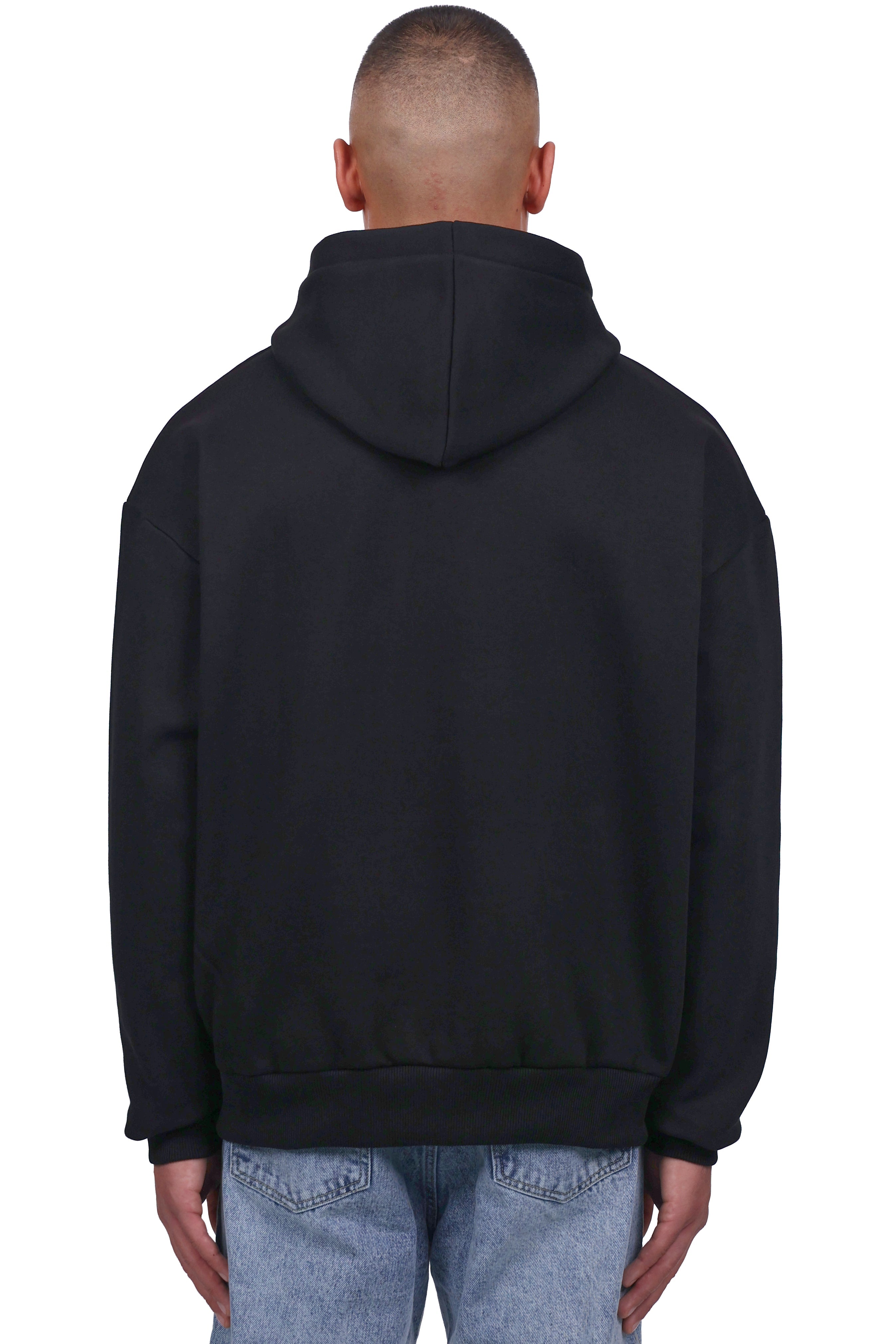 HEAVY OVERSIZE OLD LOGO HOODIE BLACK