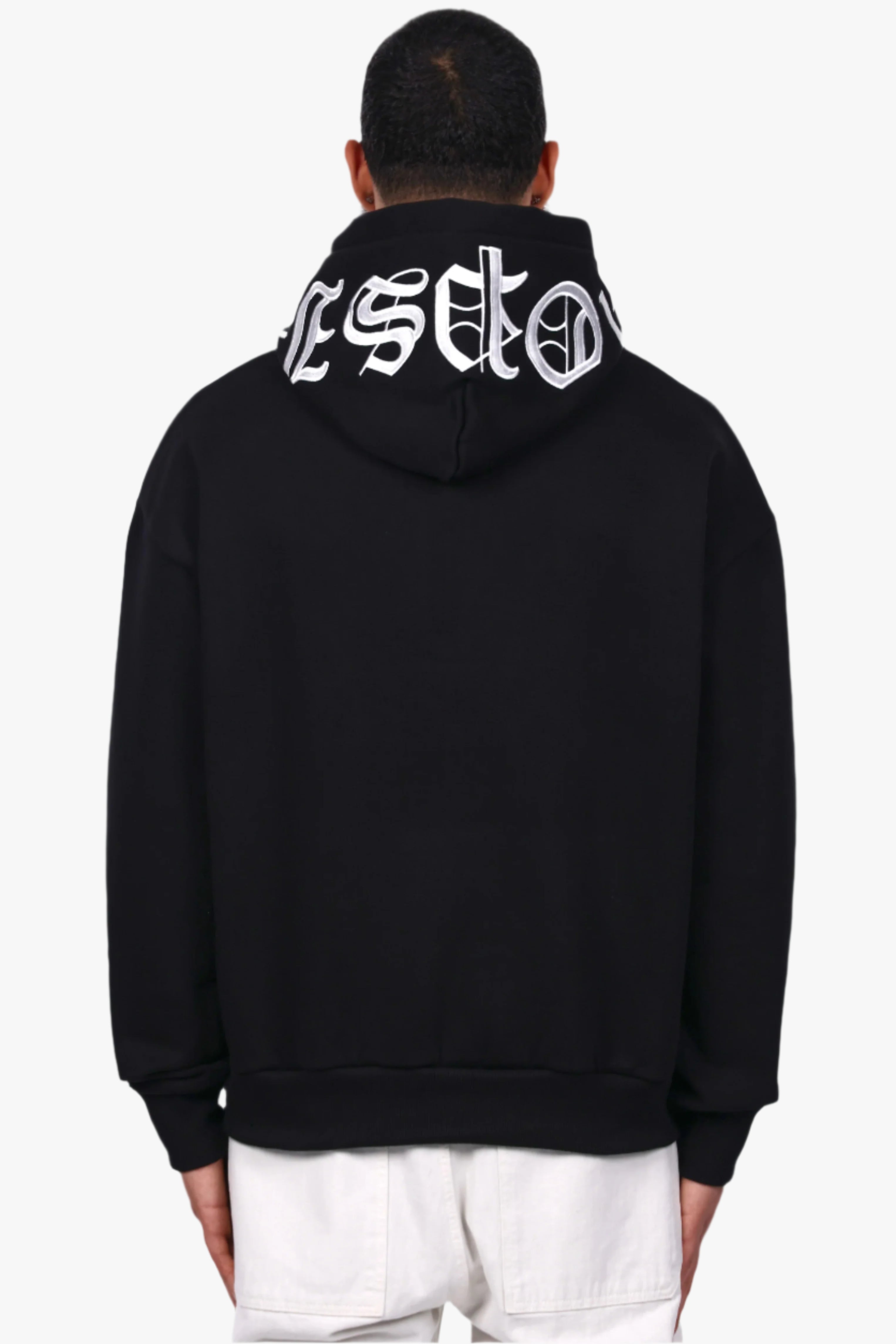 HEAVY OVERSIZE HOOD EMBO HOODIE BLACK
