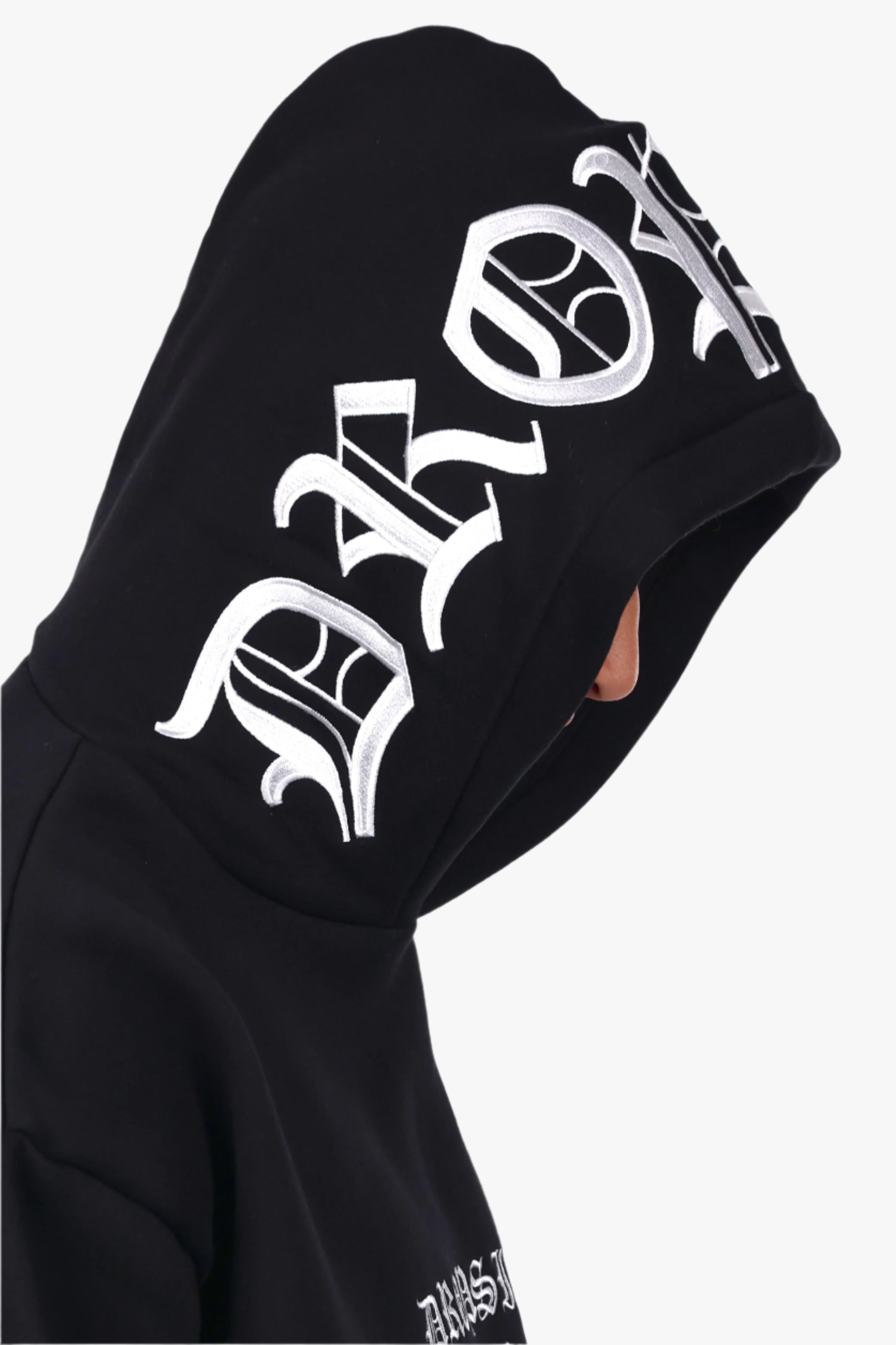 HEAVY OVERSIZE HOOD EMBO HOODIE BLACK