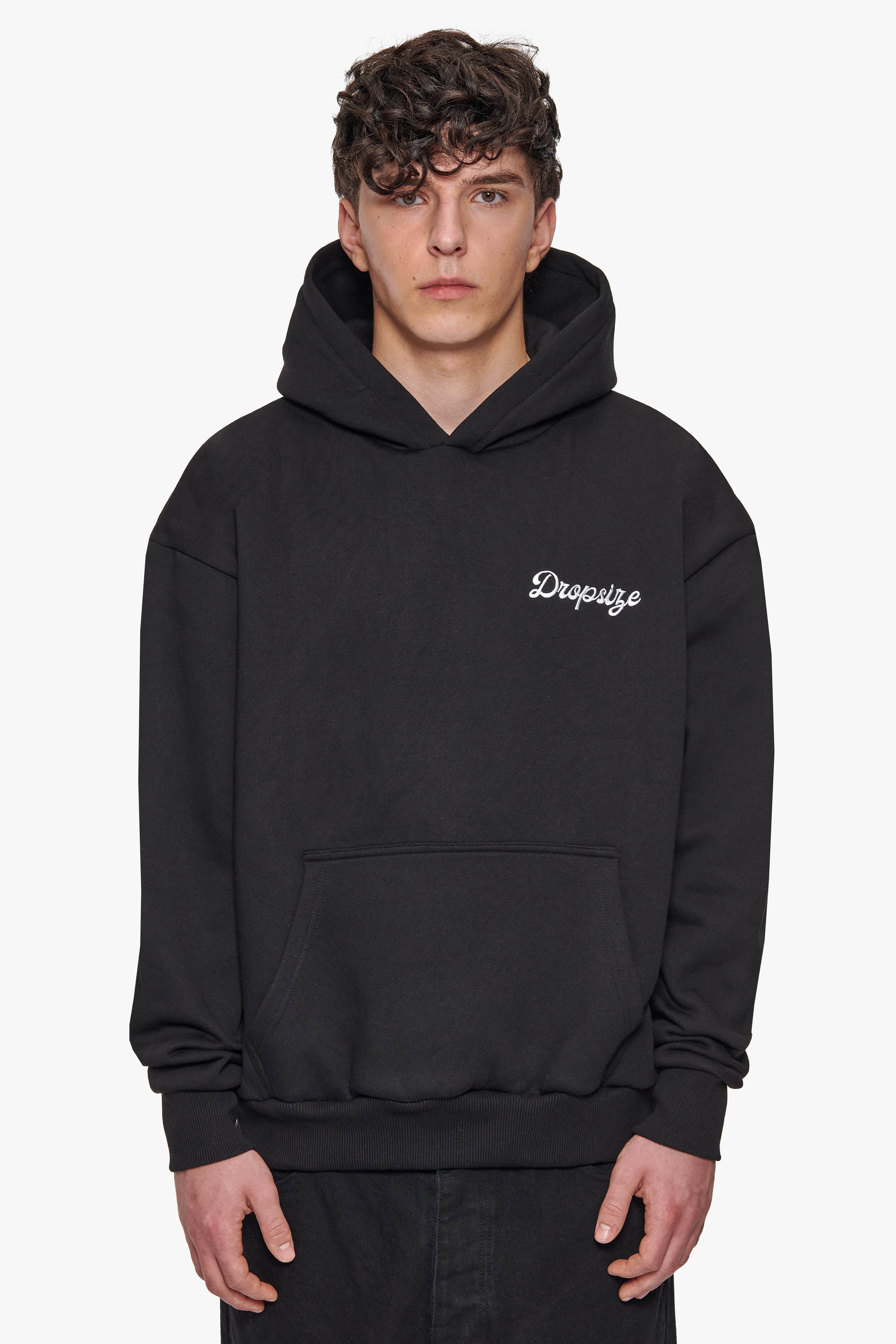 HEAVY OVERSIZE FLYING ANGEL HOODIE BLACK