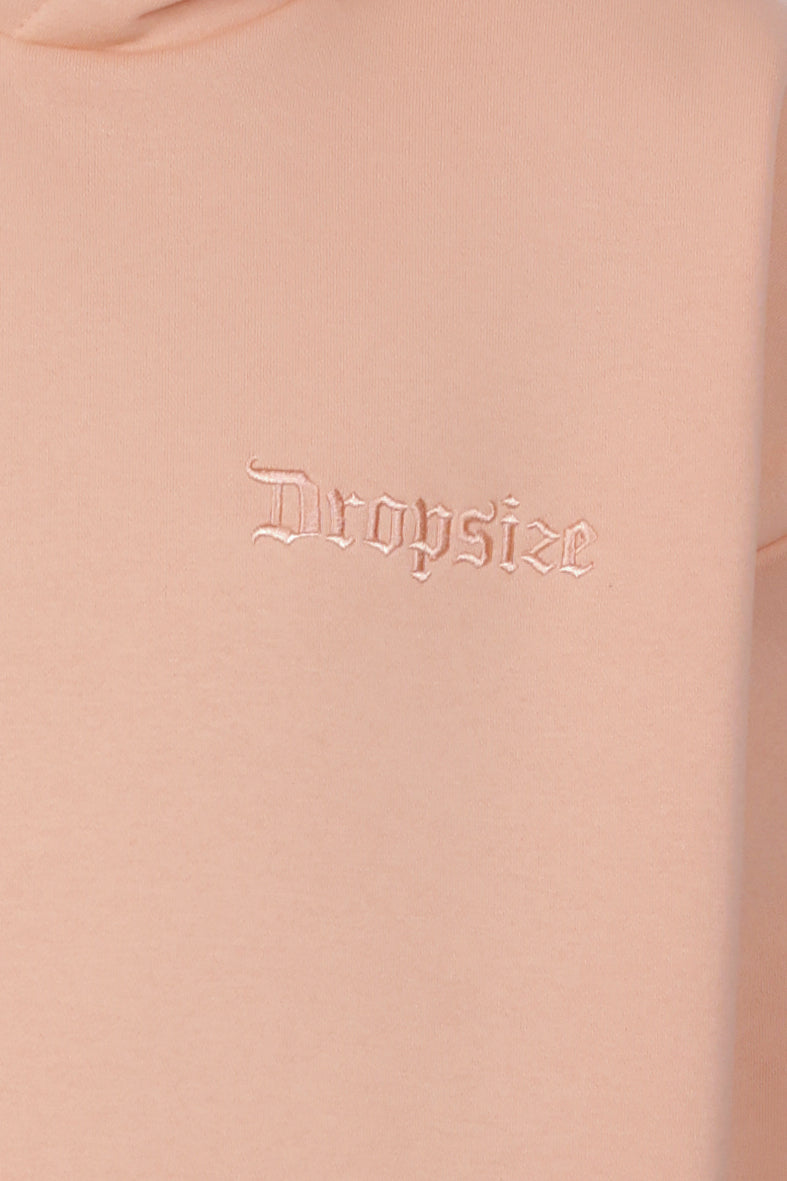 HEAVY OVERSIZE EMBO HOODIE PEACH