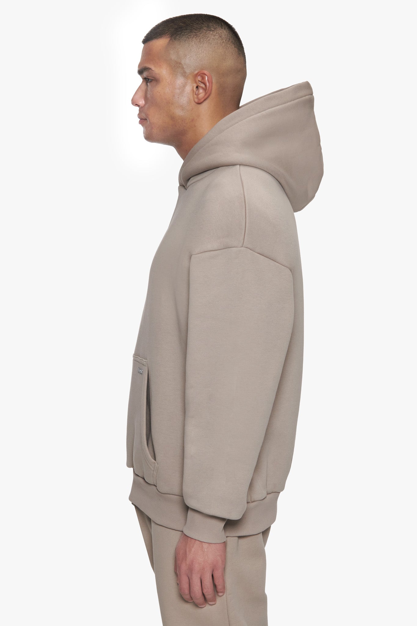 OVERSIZE METAL PATCH HOODIE SIMPLY TAUPE