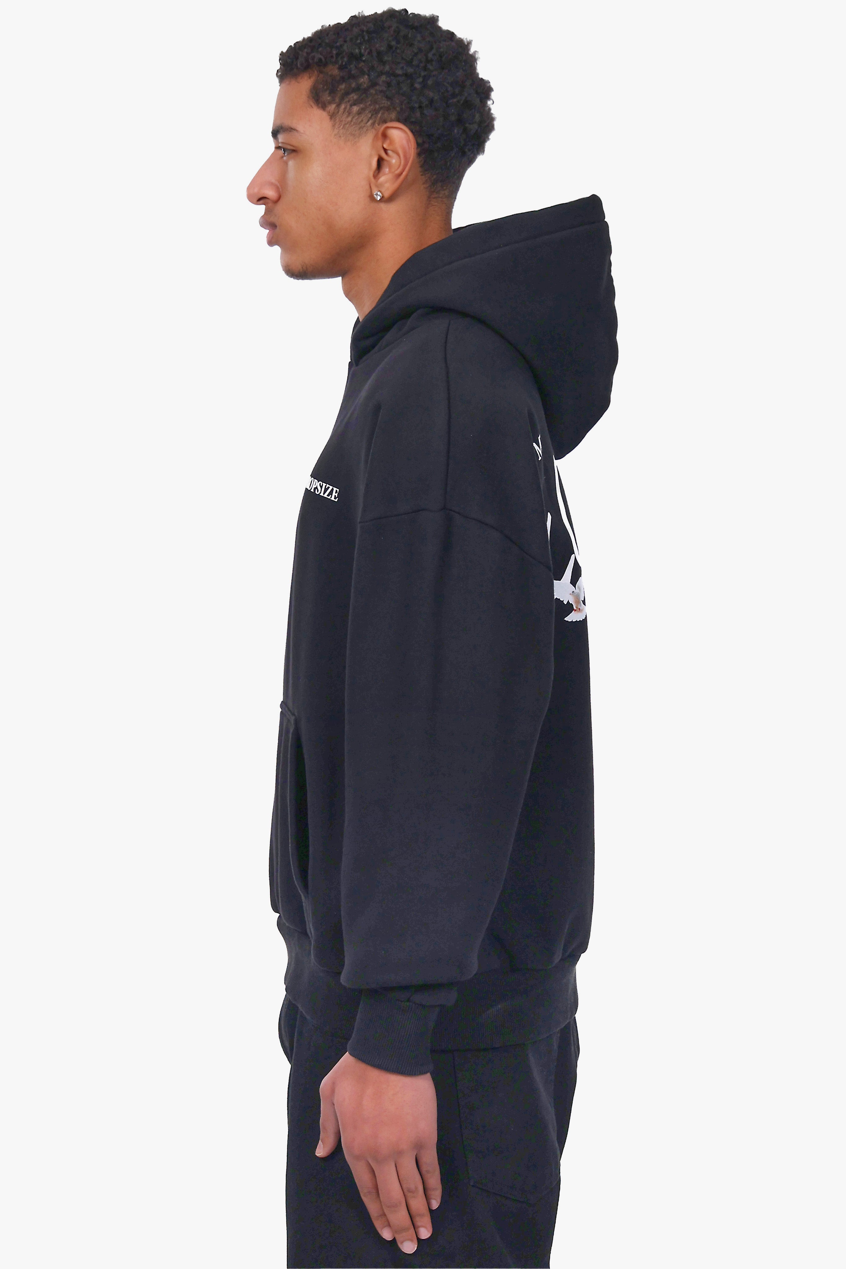 HEAVY OVERSIZE SNAKE HAND HOODIE BLACK