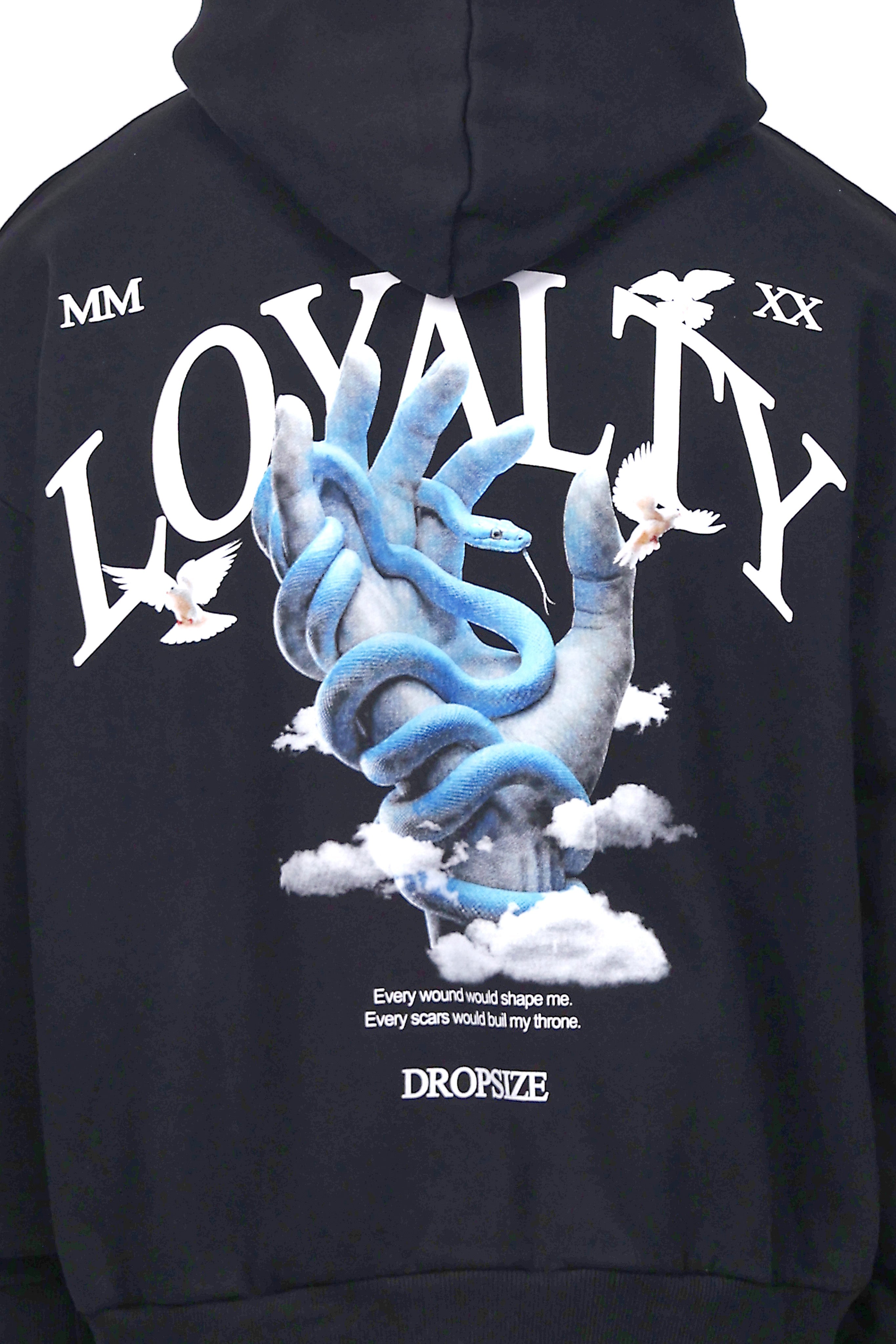 HEAVY OVERSIZE SNAKE HAND HOODIE BLACK