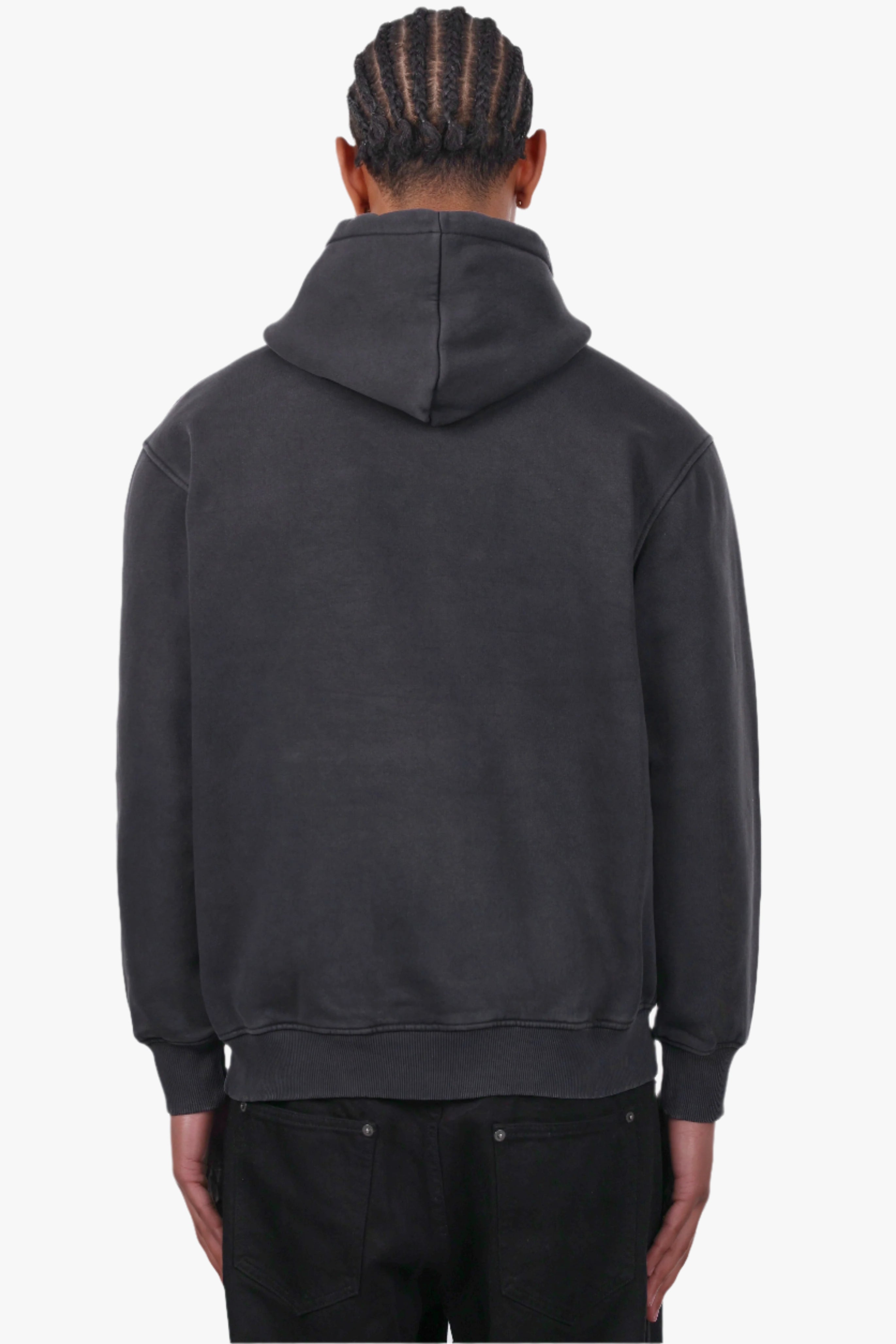 REGULAR FIT HOODIE ACID BLACK