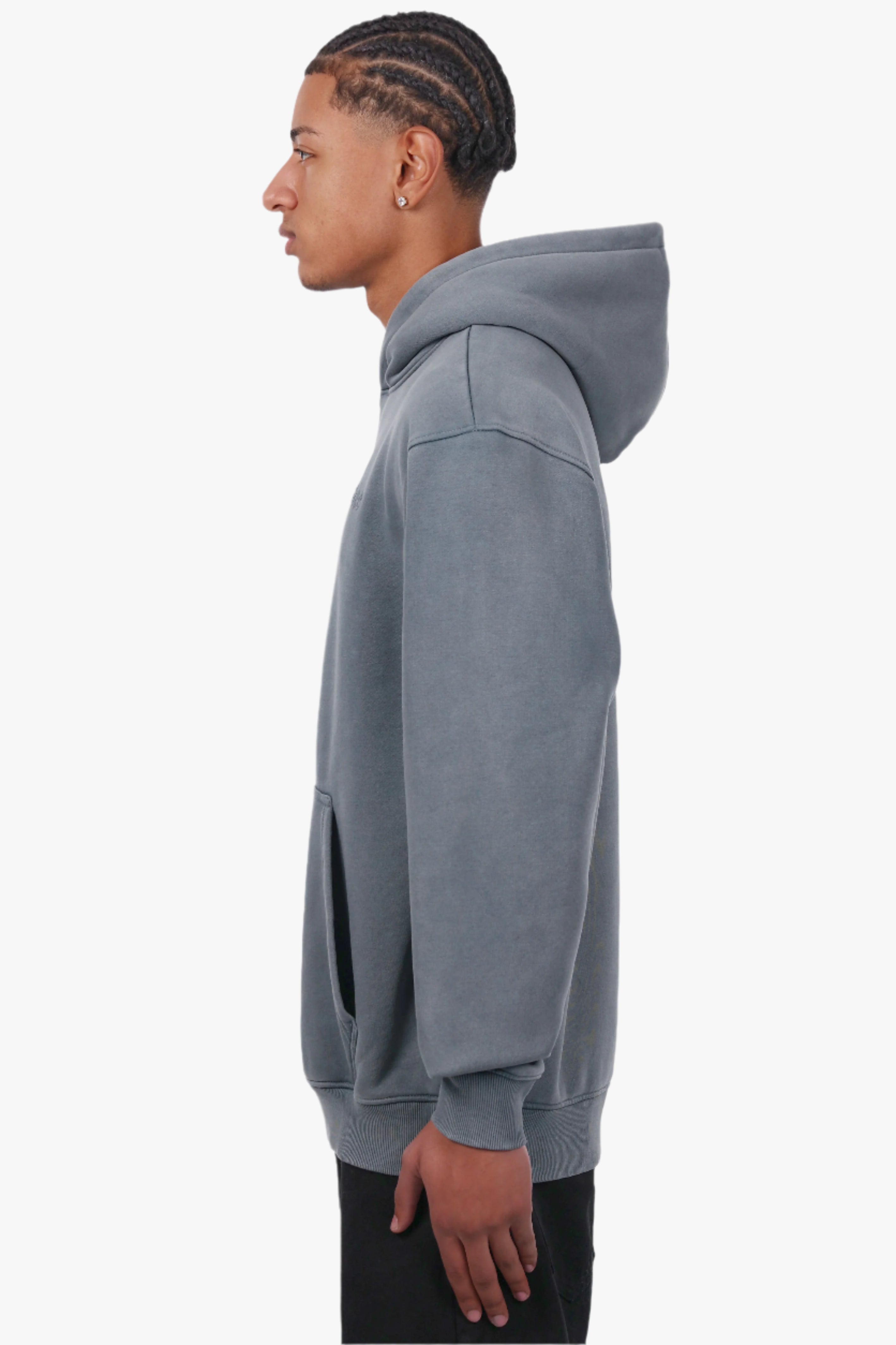 REGULAR FIT HOODIE ACID GREY