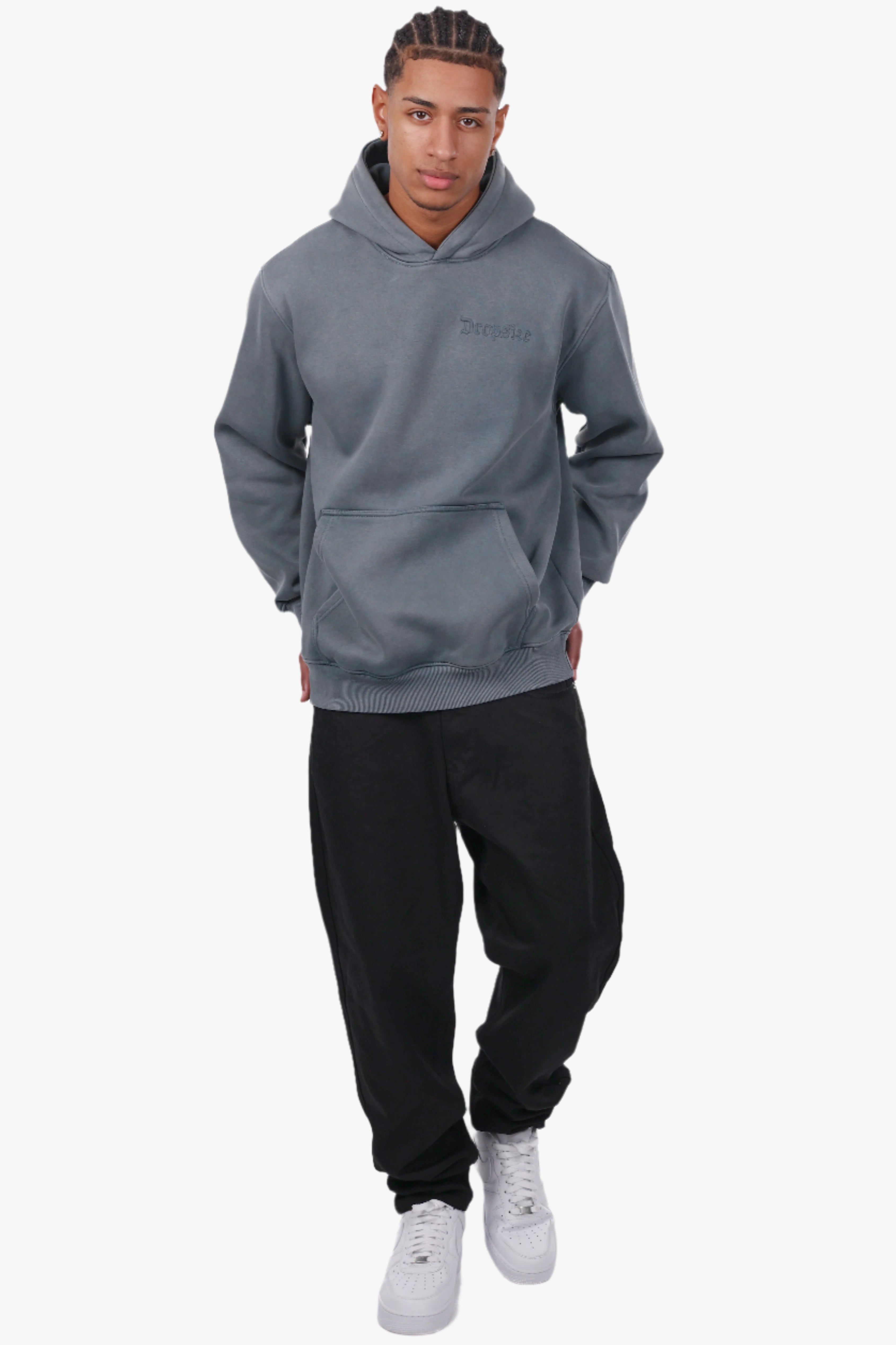 REGULAR FIT HOODIE ACID GREY