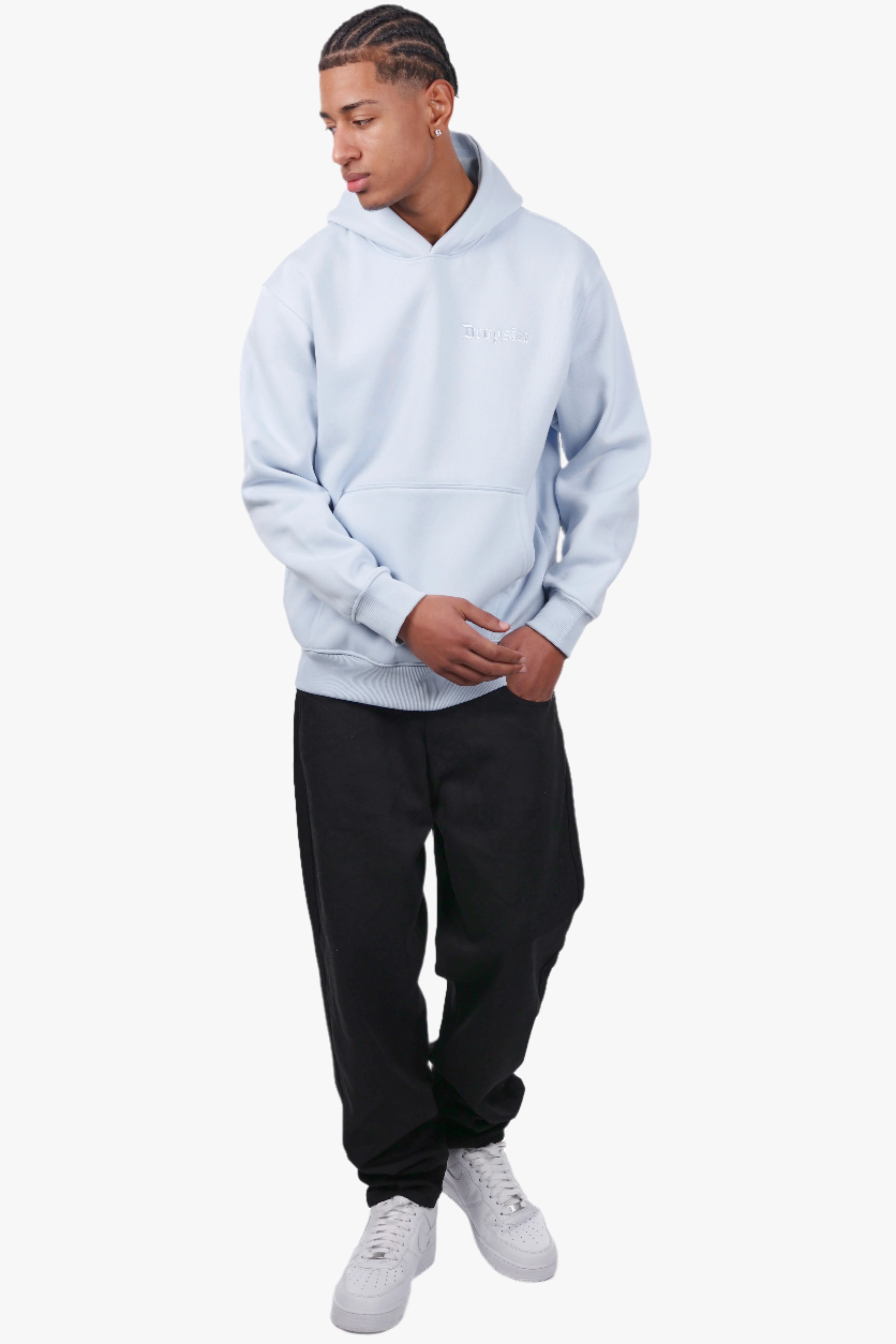 REGULAR FIT HOODIE BABY BLUE