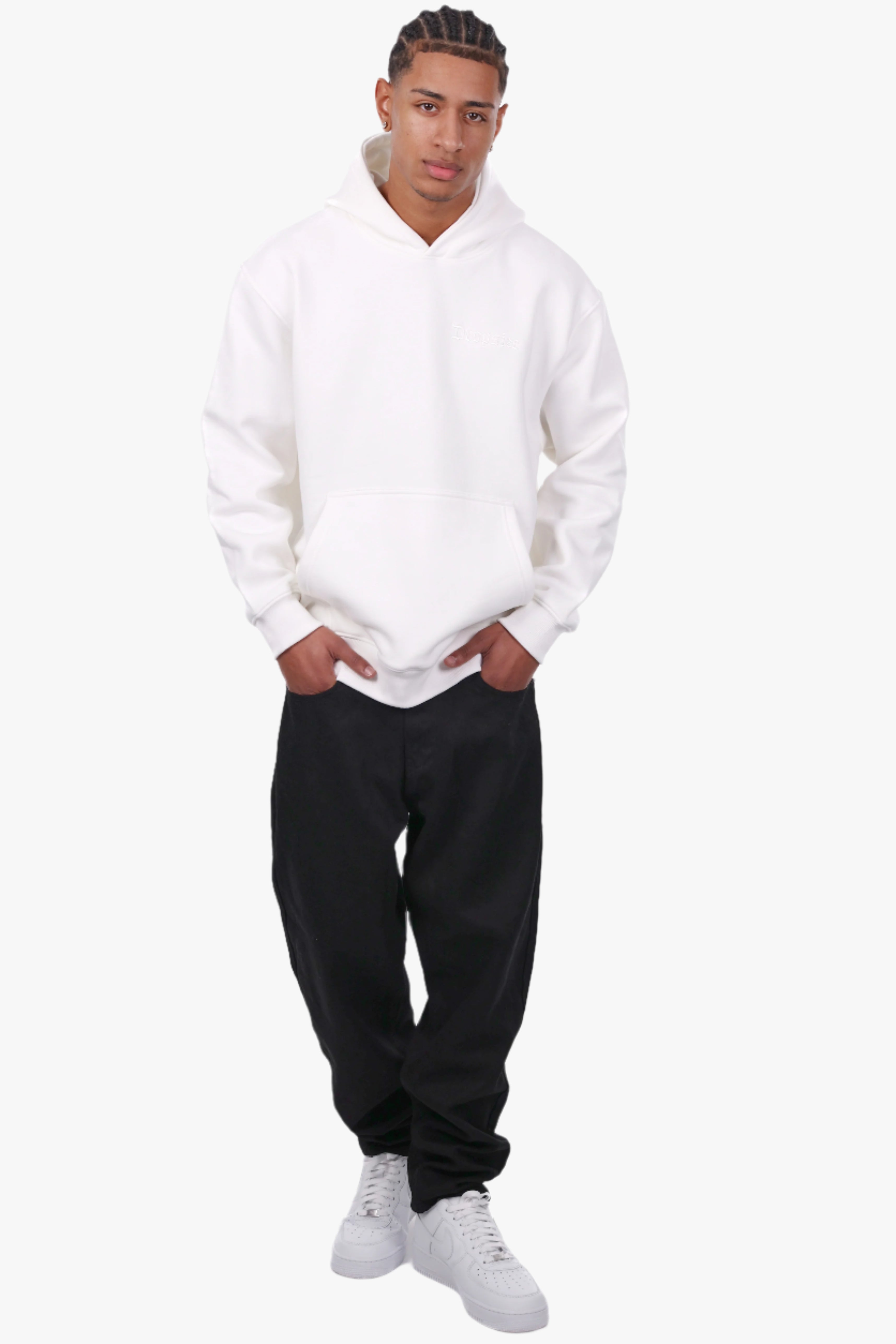 REGULAR FIT HOODIE CREAM WHITE