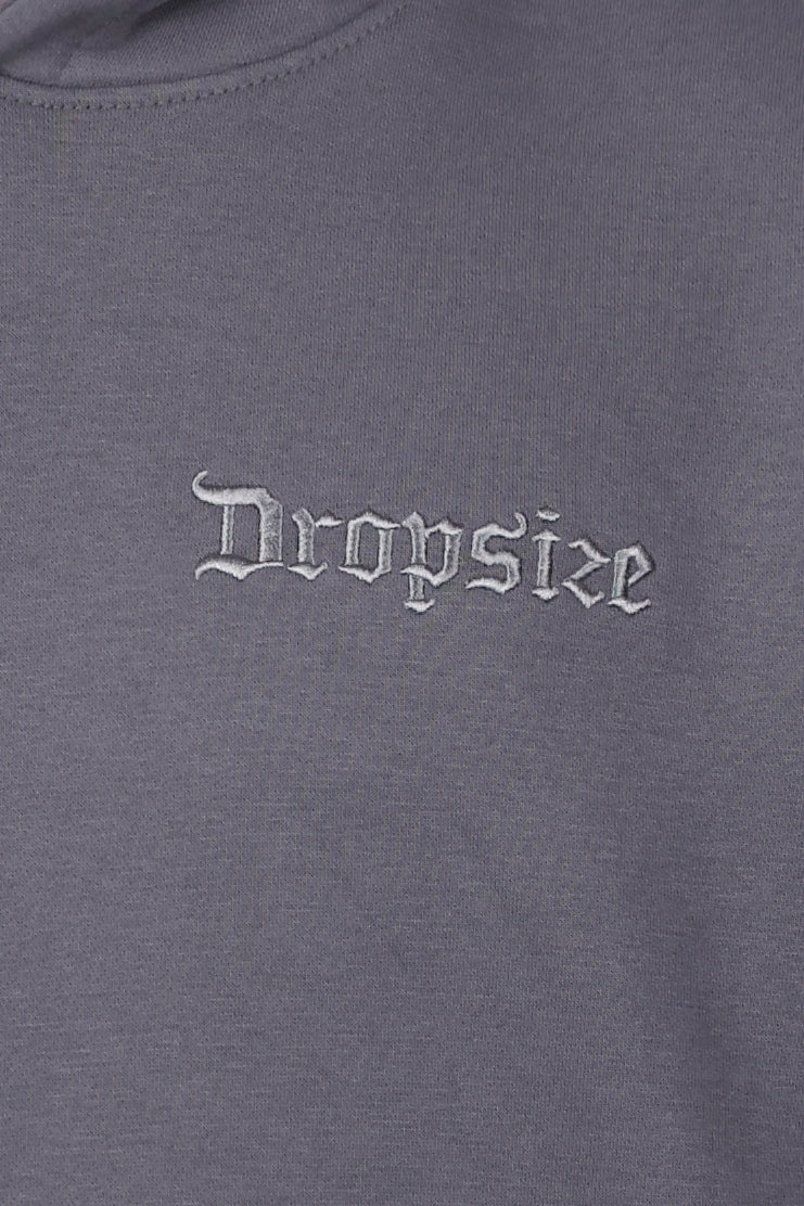 REGULAR FIT HOODIE STEEL GREY