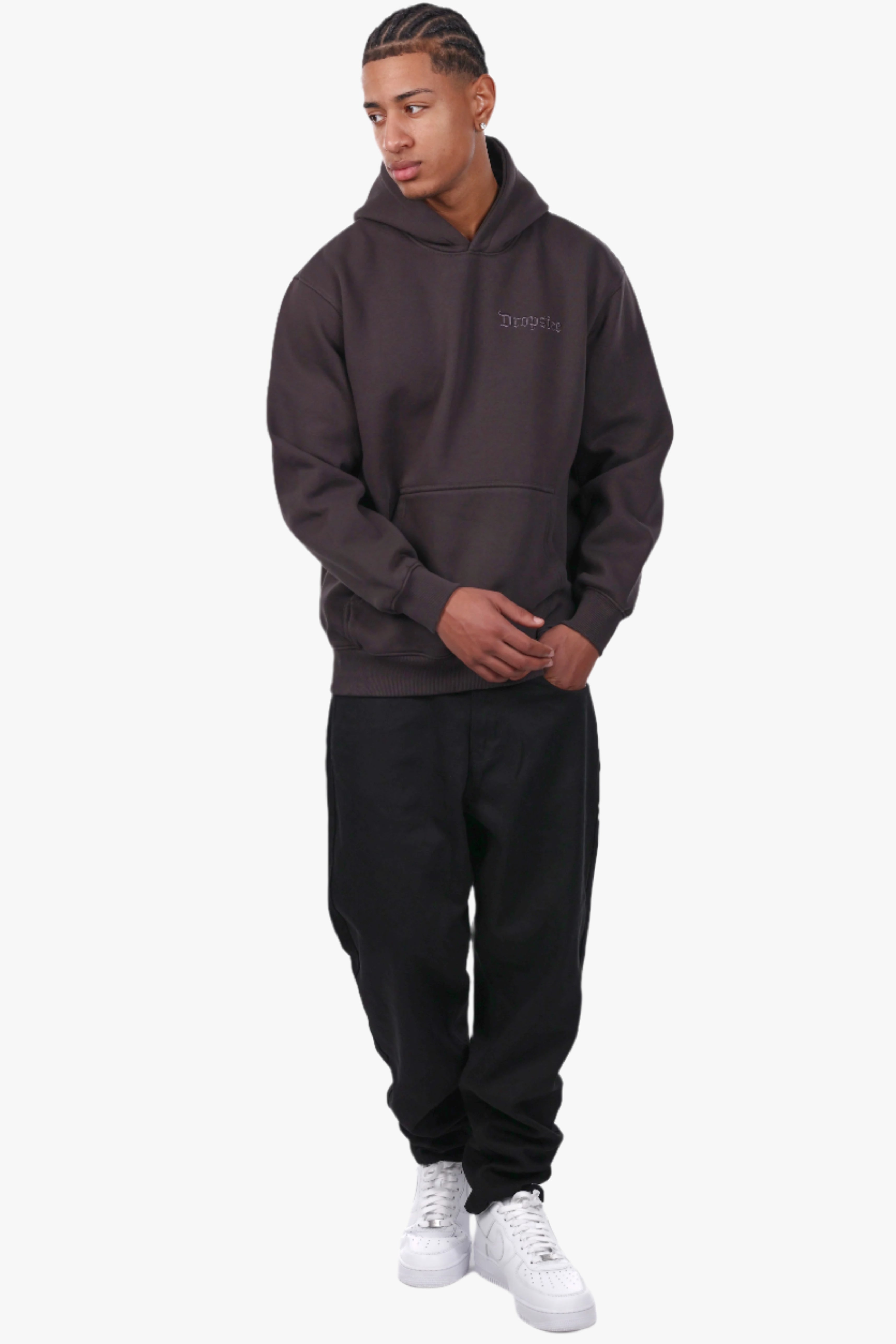 REGULAR FIT HOODIE WASHED BLACK