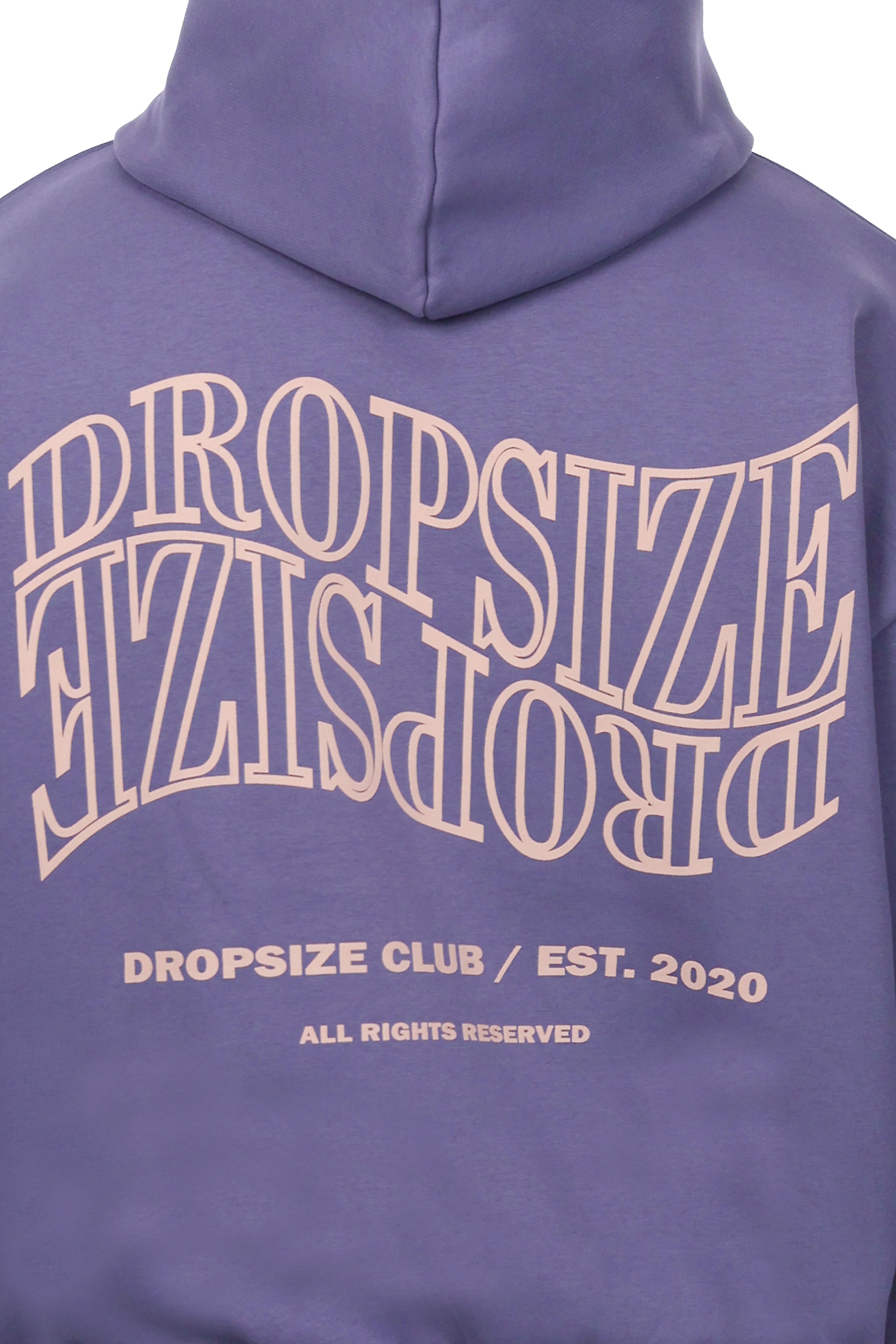 HEAVY OVERSIZE MIRRORED LOGO HOODIE BLUE GRANITE