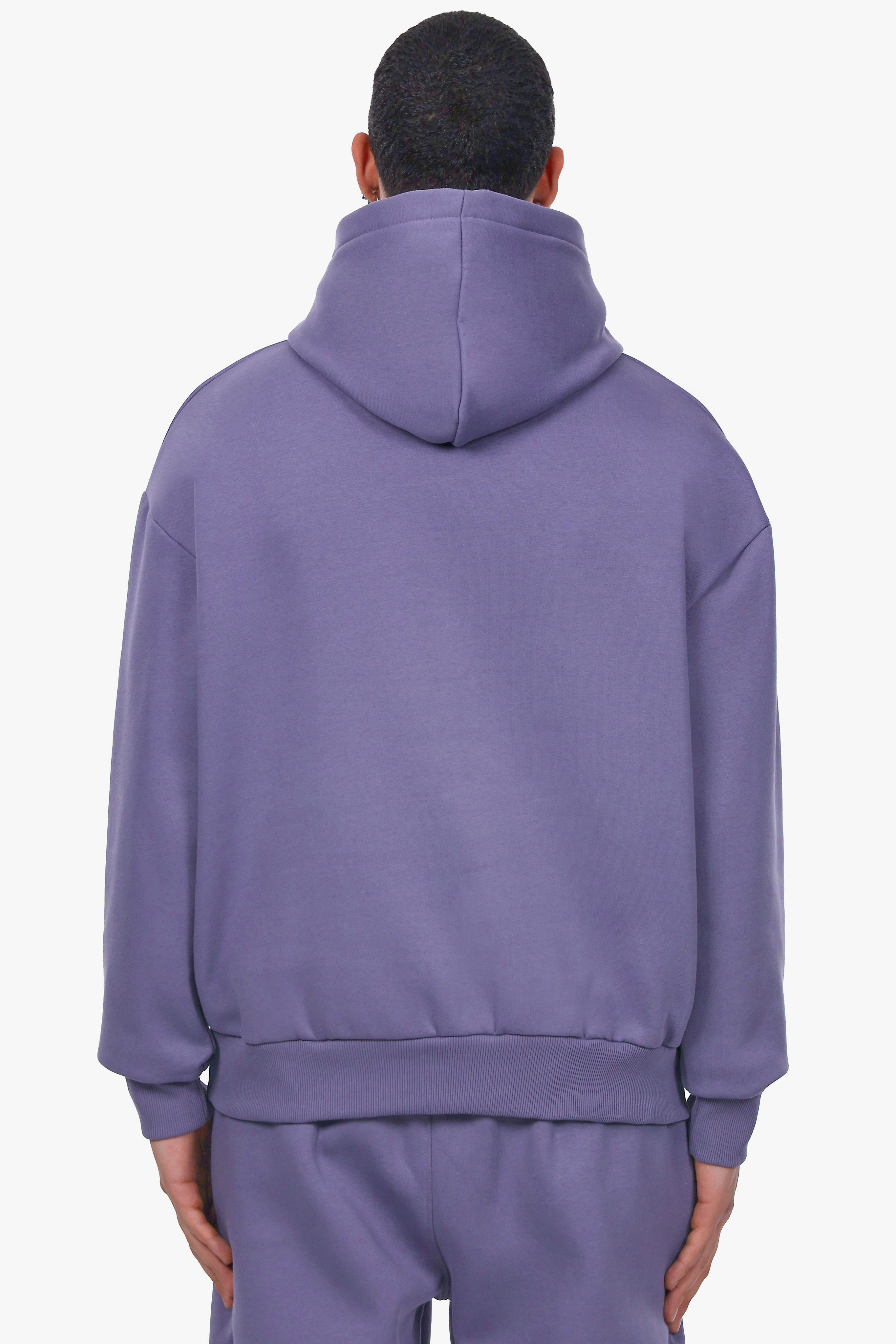 OVERSIZE METAL PATCH HOODIE BLUE GRANITE
