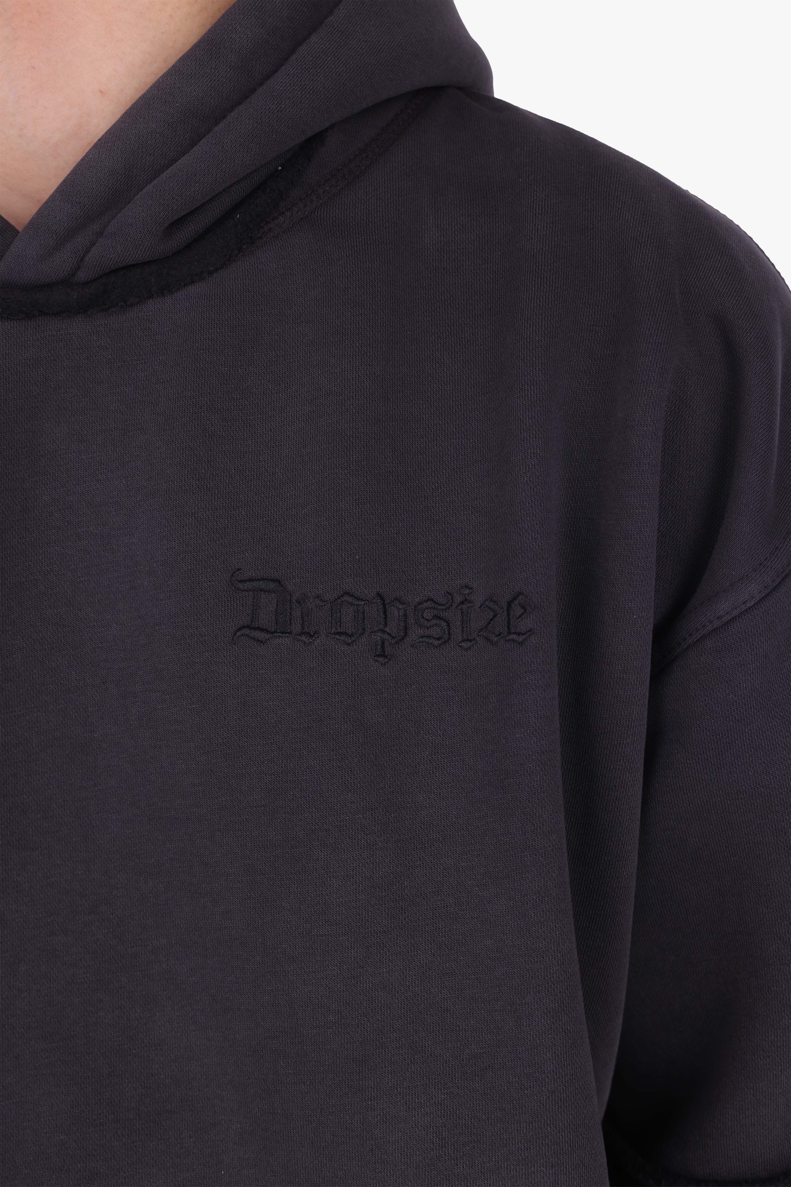 HEAVY OVERSIZE DOUBLE ARM HOODIE ACID WASHED BLACK