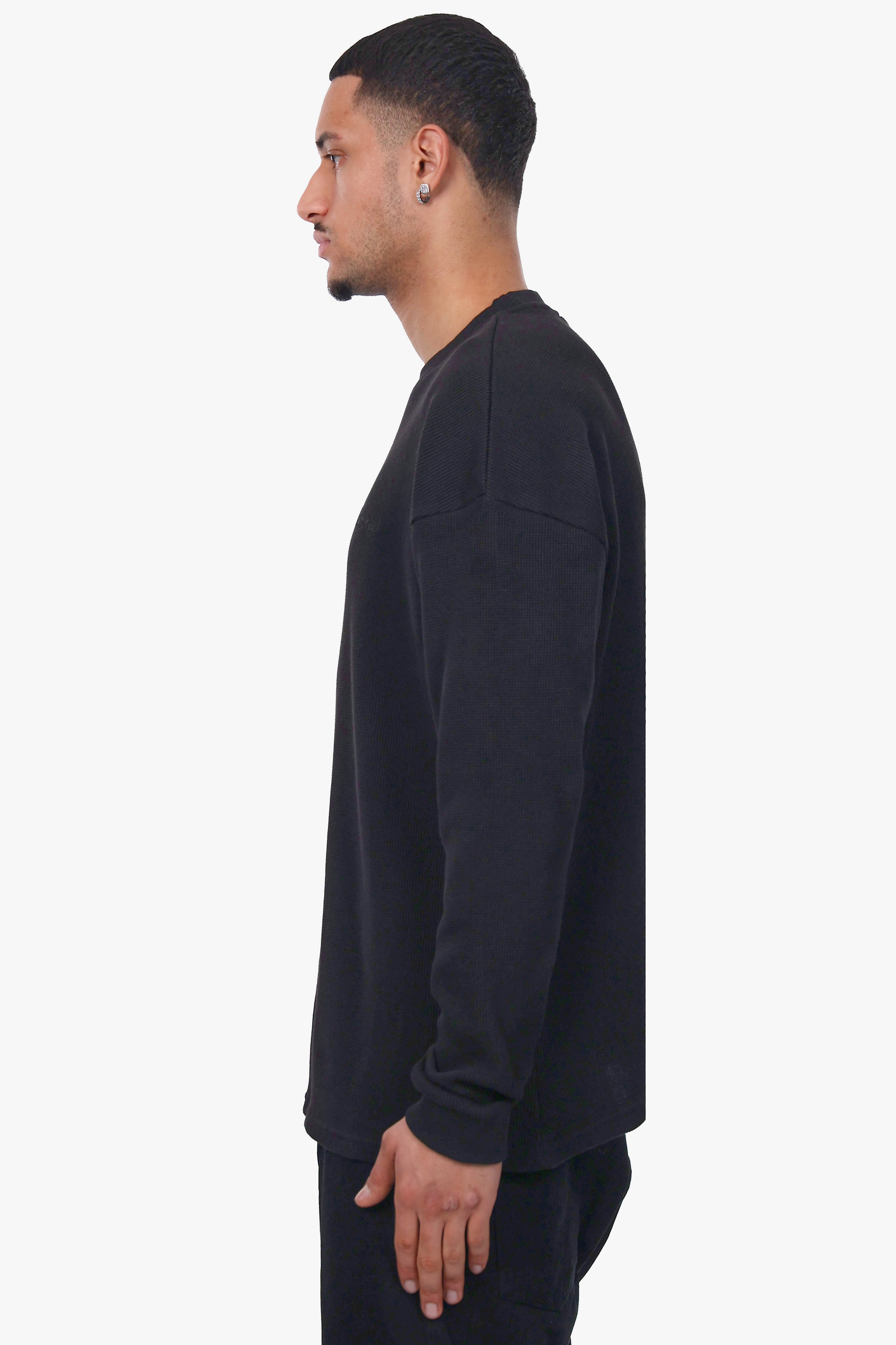 WAFFLE LONGSLEEVE BLACK