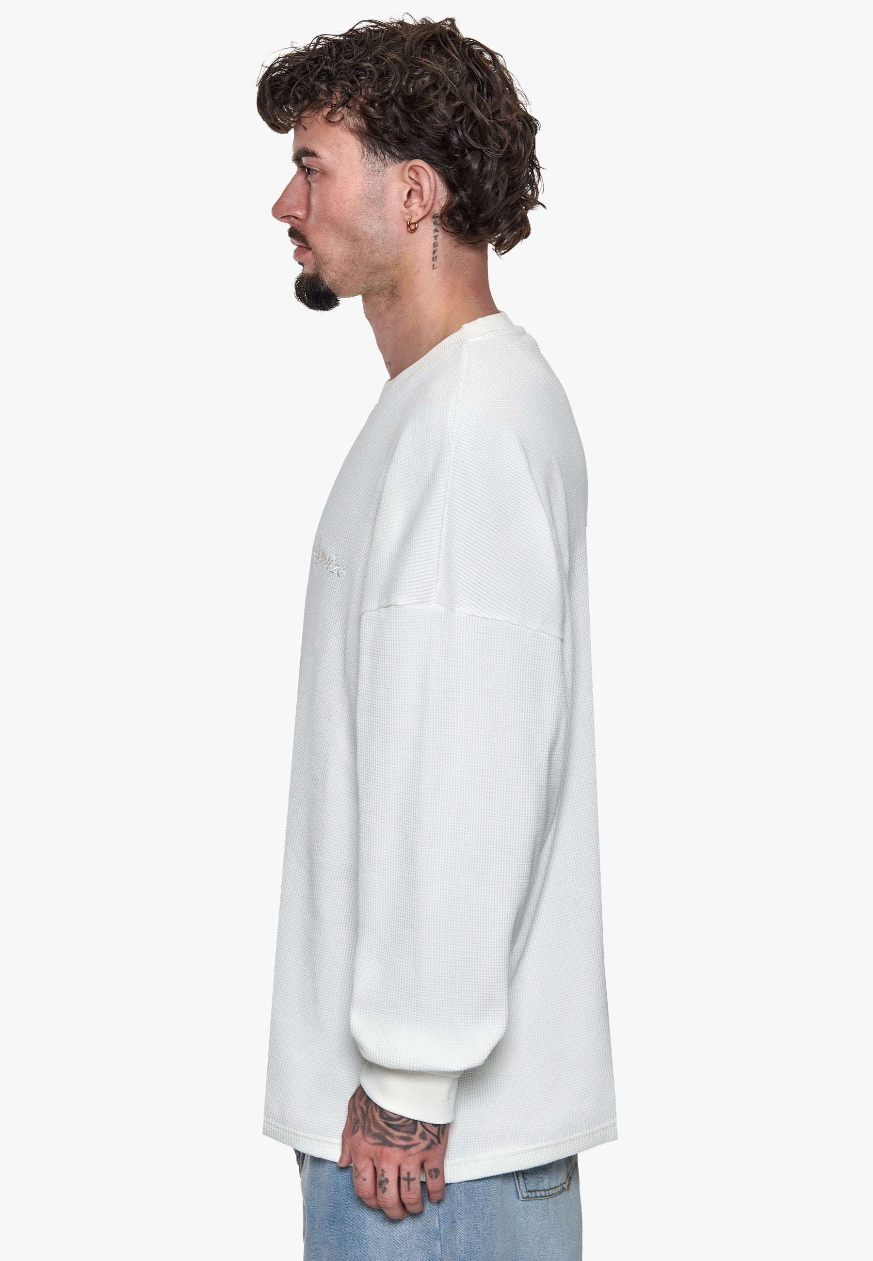 WAFFLE LONGSLEEVE CREAM WHITE